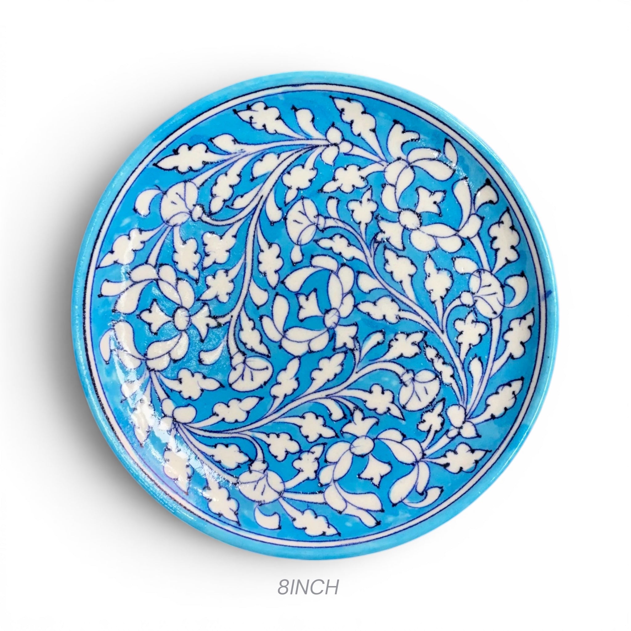 Blue Pottery Wall Plate Set of 3