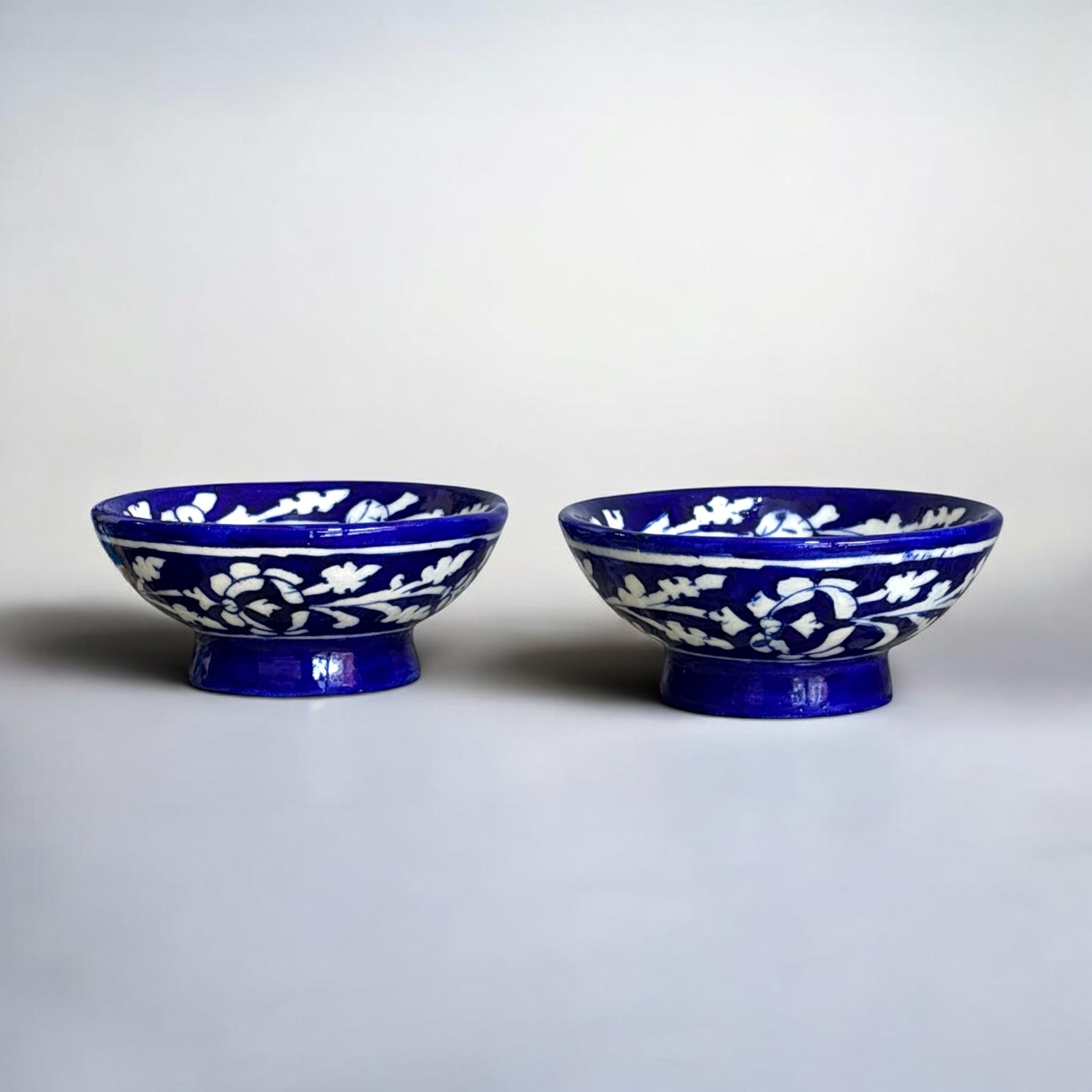 Handmade Jaipur Blue Pottery Bowl (Set of 2)