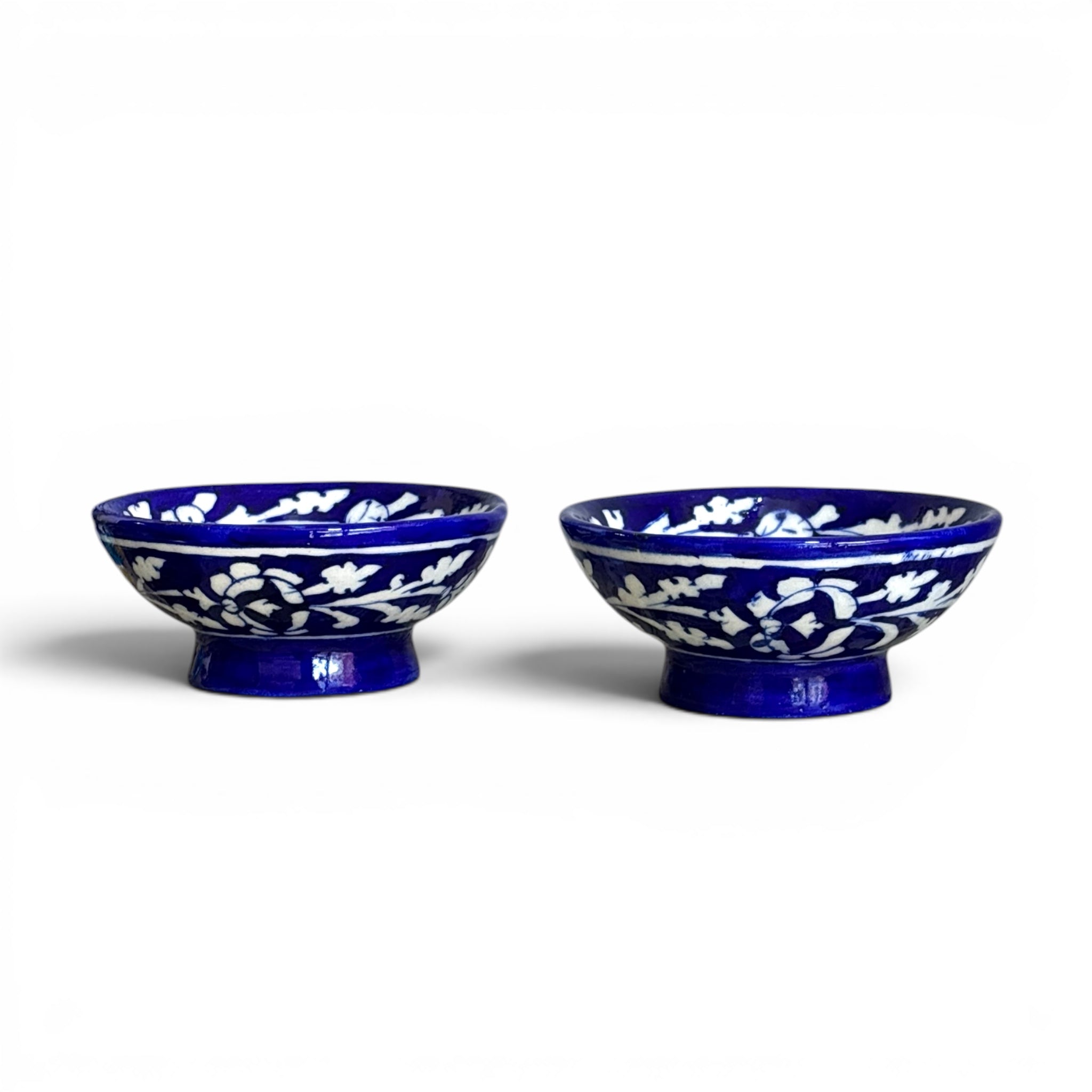 Handmade Jaipur Blue Pottery Bowl (Set of 2)
