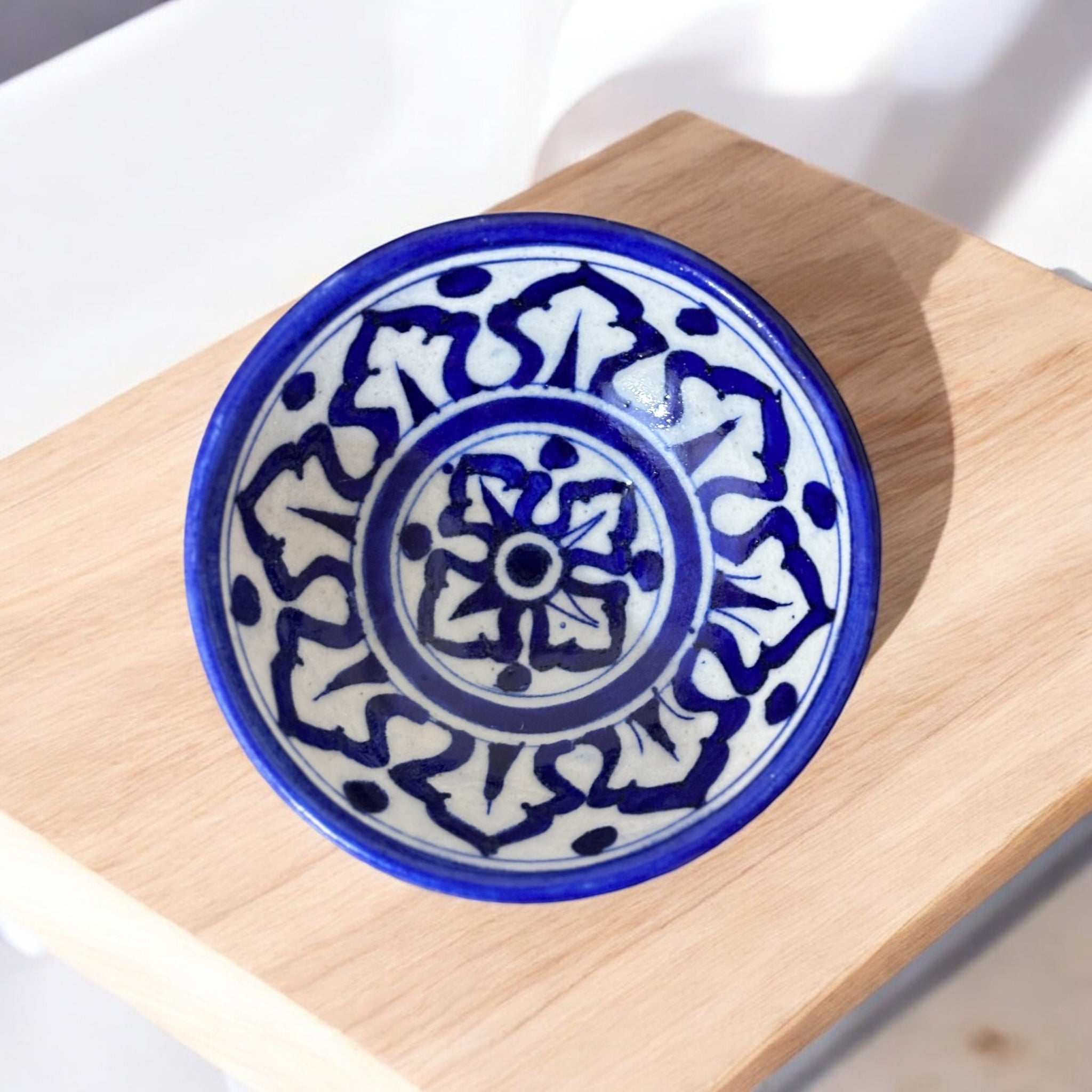 Blue Pottery Handmade Bowl Set Of (2)