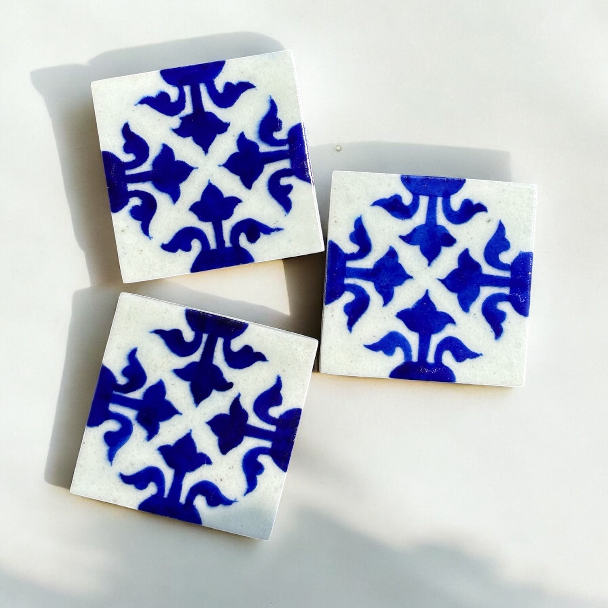 Mexican Blue & White Coasters Set Of 6