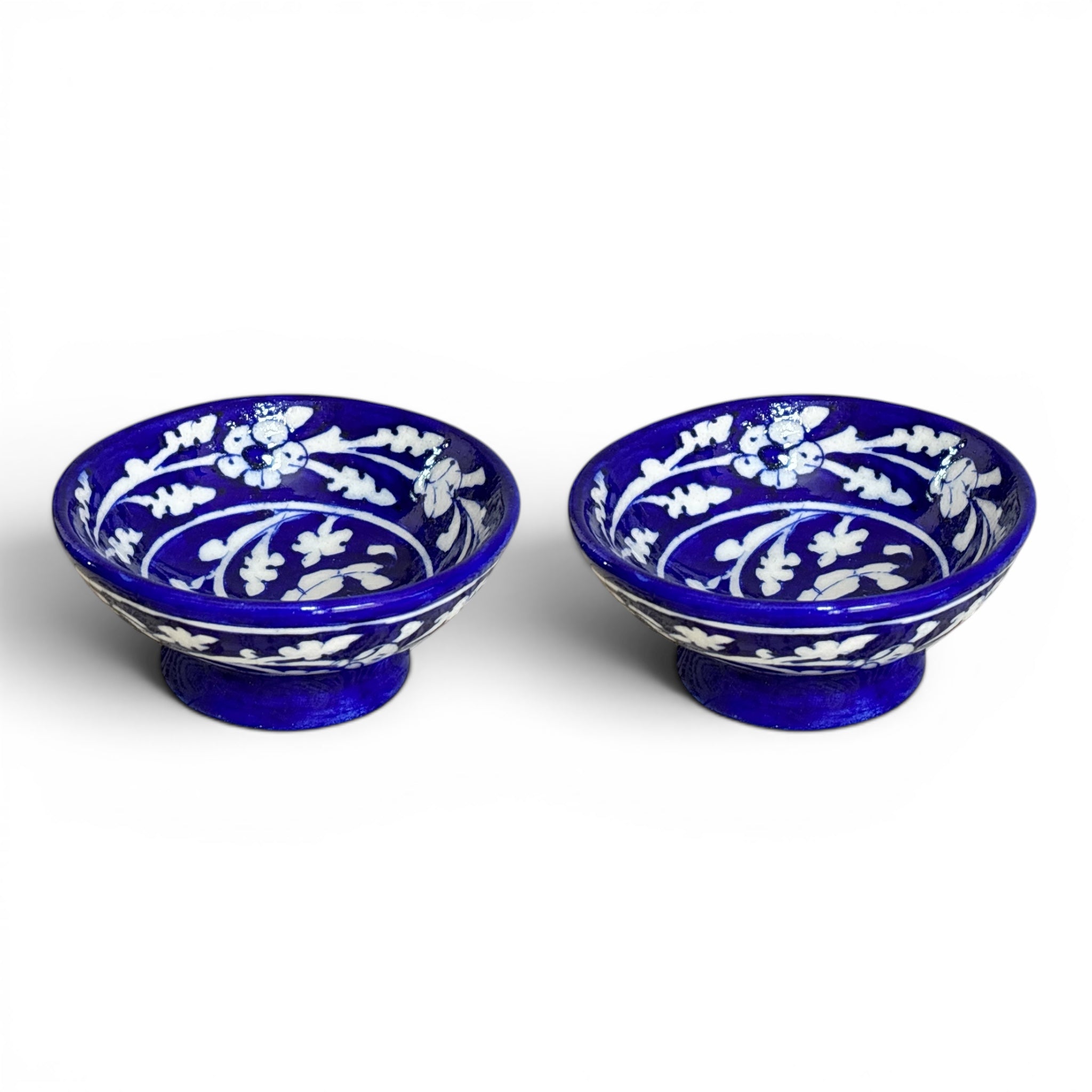Handmade Jaipur Blue Pottery Bowl (Set of 2)