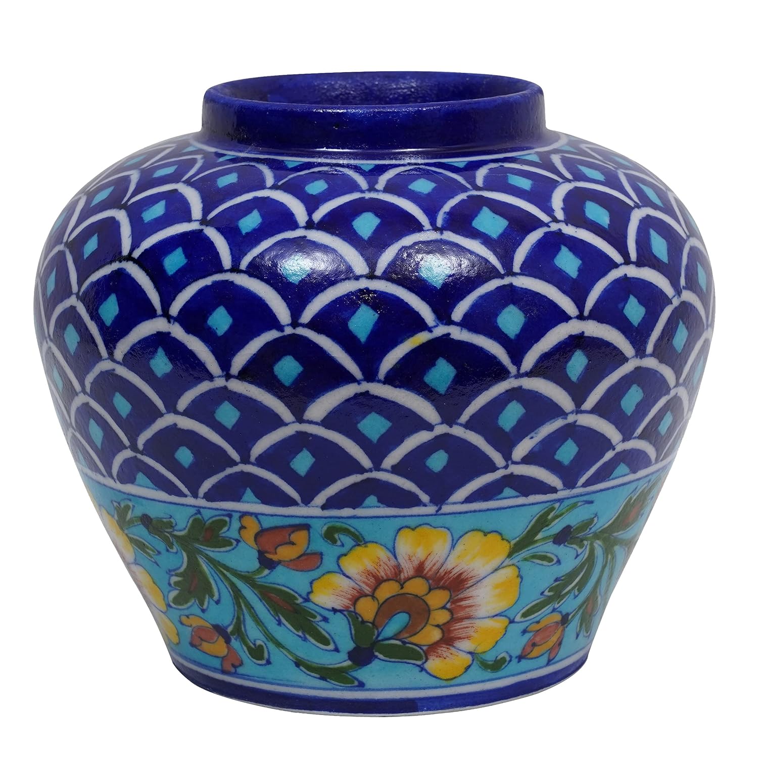 Blue Pottery Handmade Flower Vase