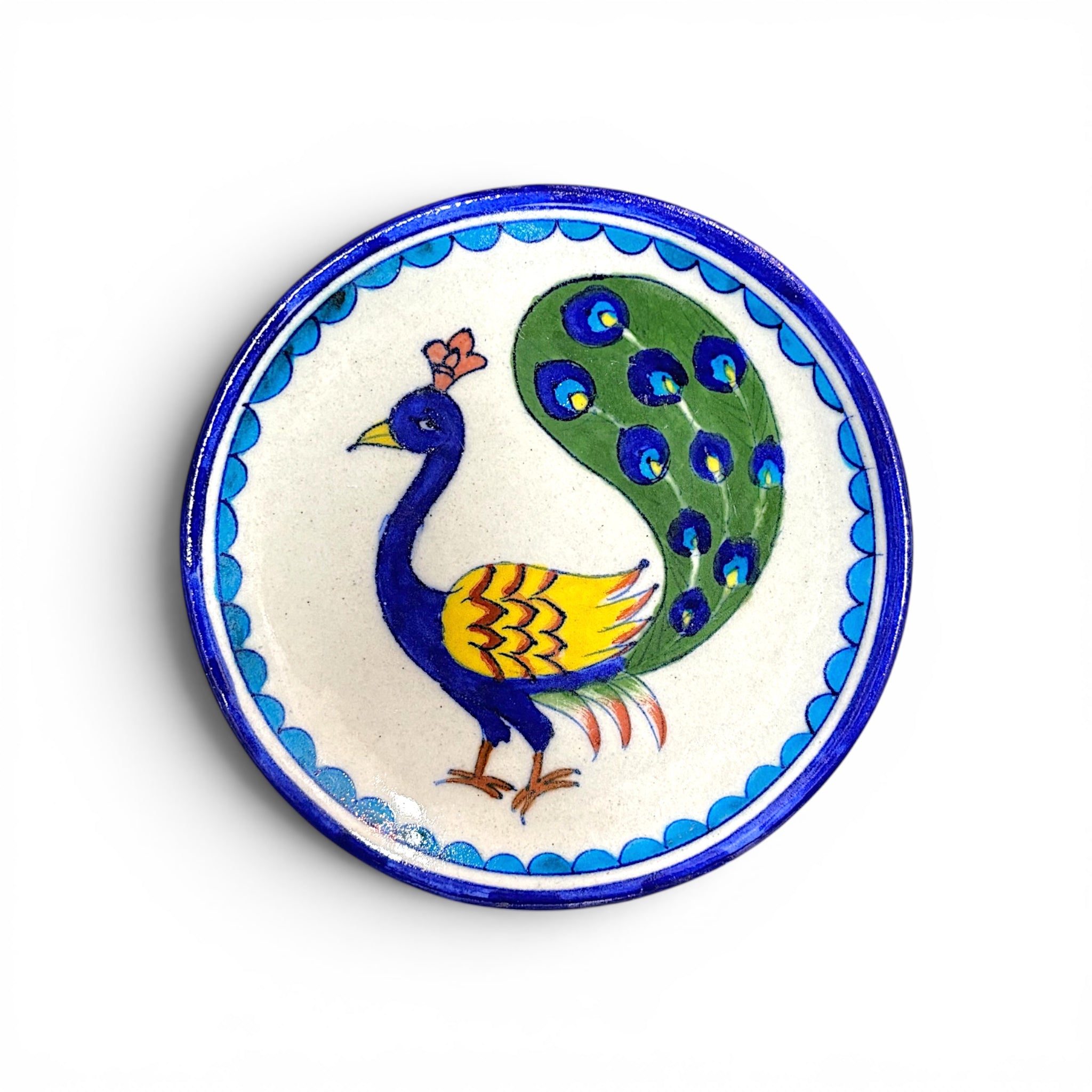 Blue Pottery Wall Hanging Plates (Set of 5)