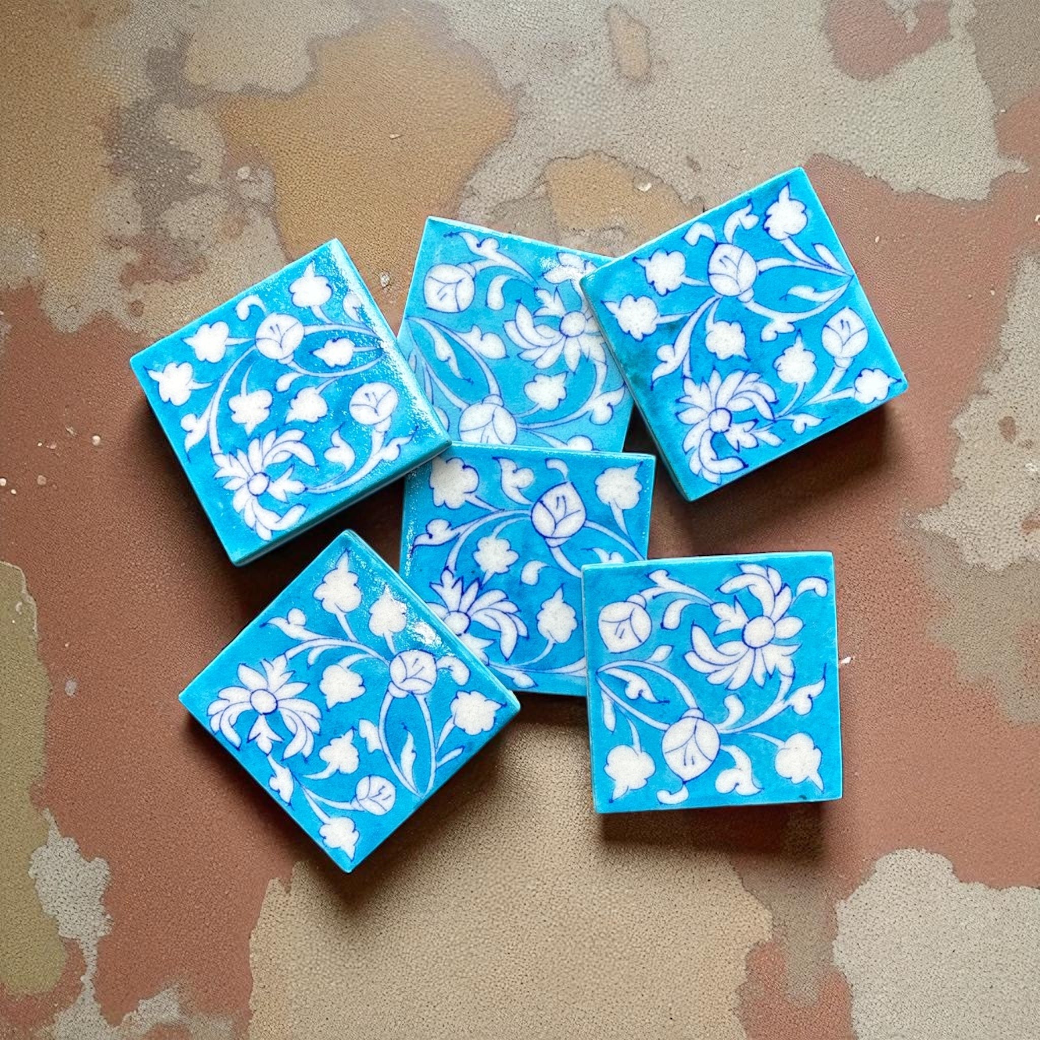 Sky Blue Coasters Set Of 6