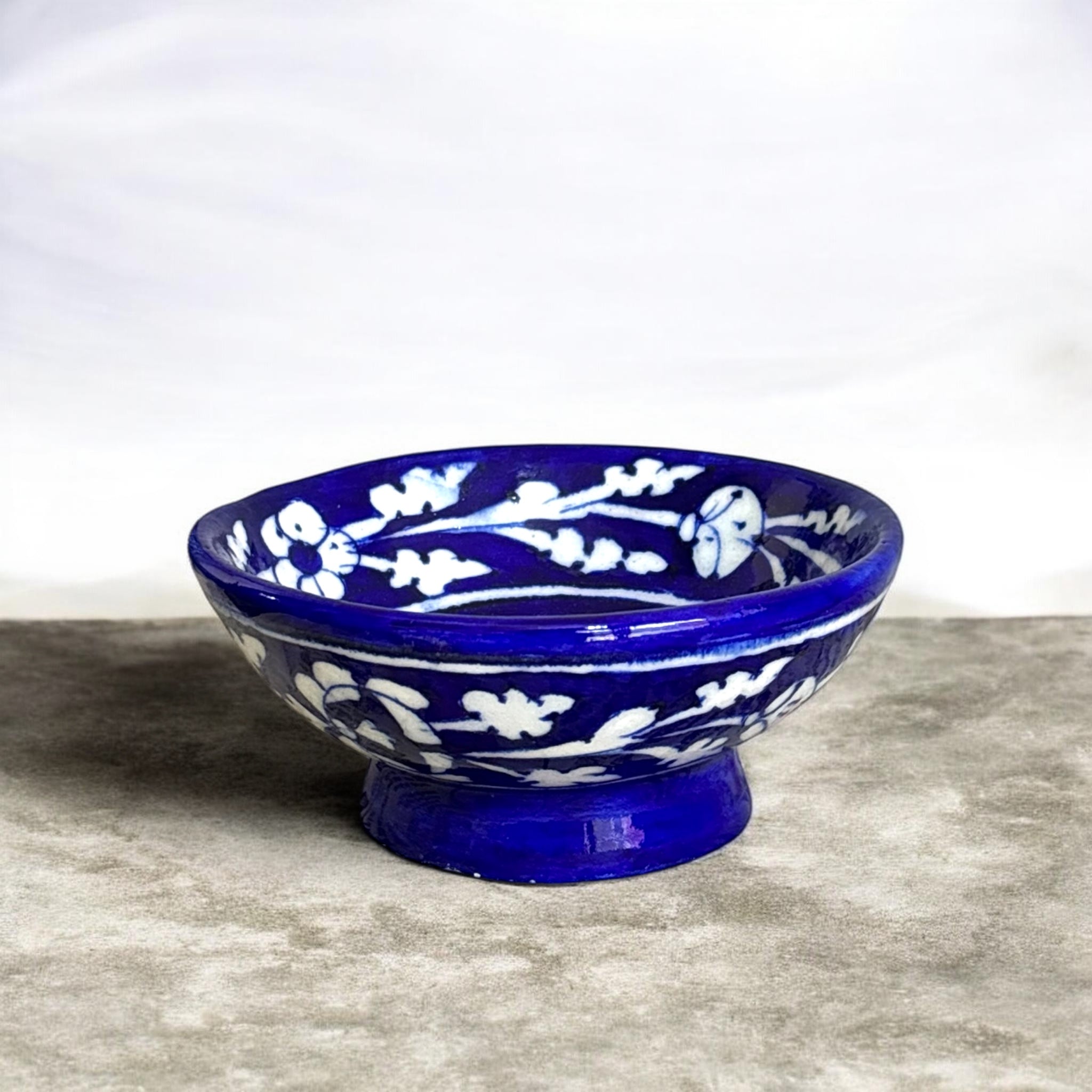 Handmade Jaipur Blue Pottery Bowl (Set of 2)