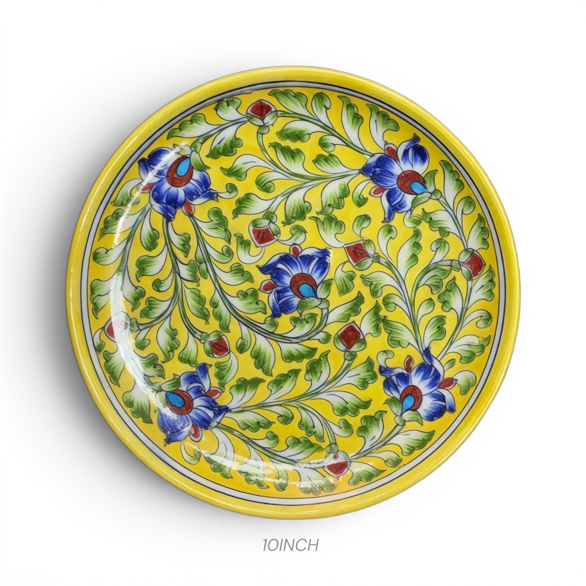 Blue Pottery Wall Plate Set of 3