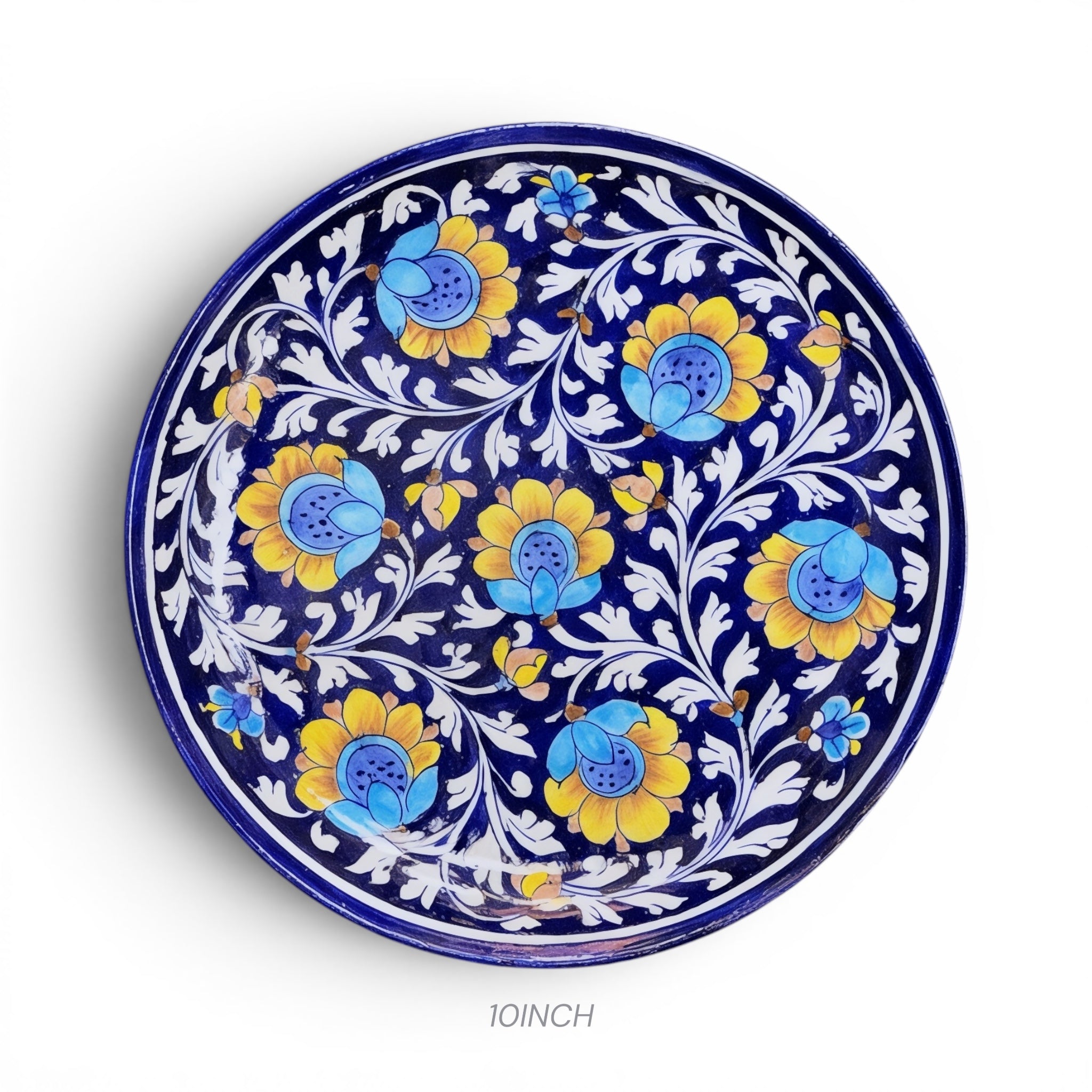 Blue Pottery Wall Plate Set of 3