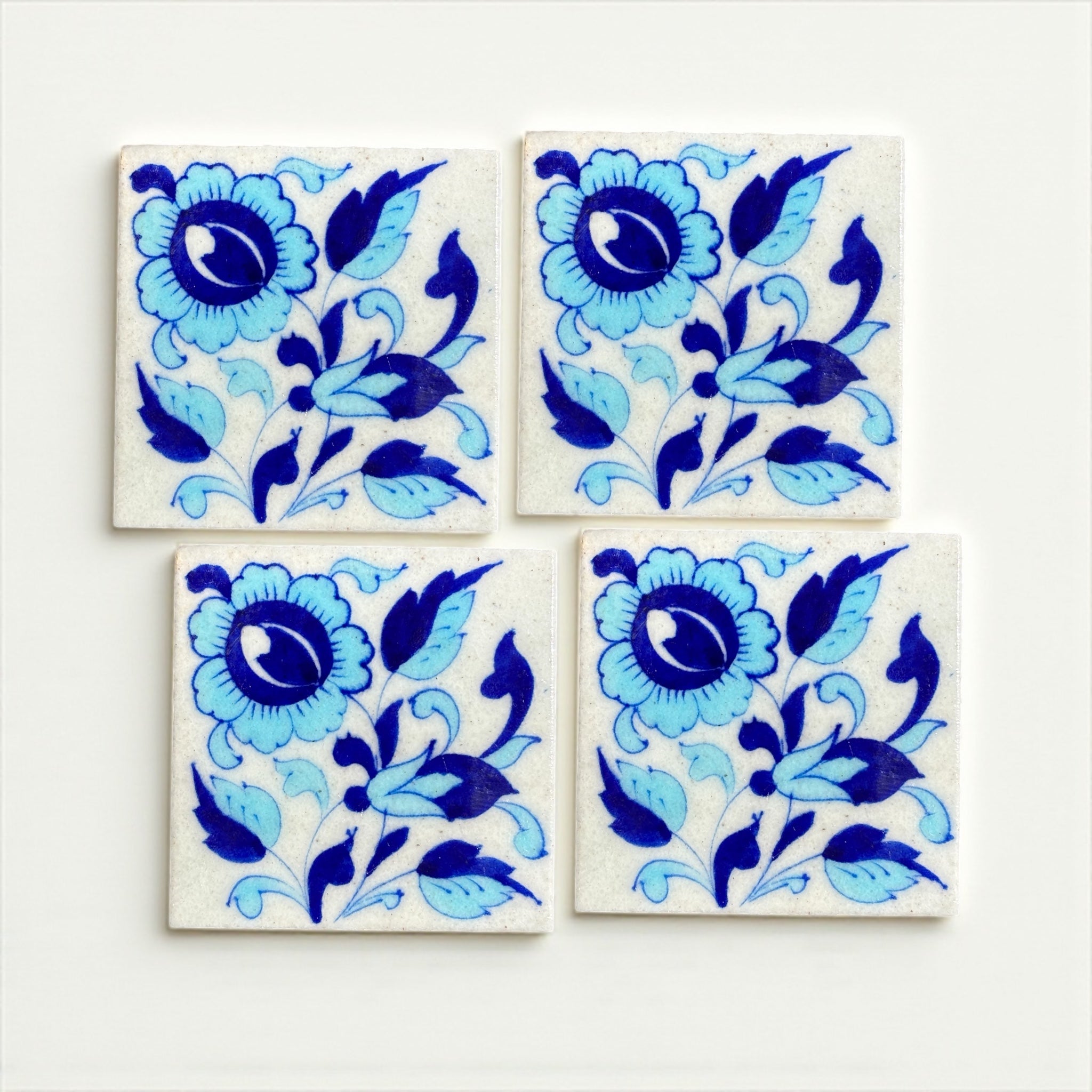 Blue Pottery Handmade Coaster - Set Of 6