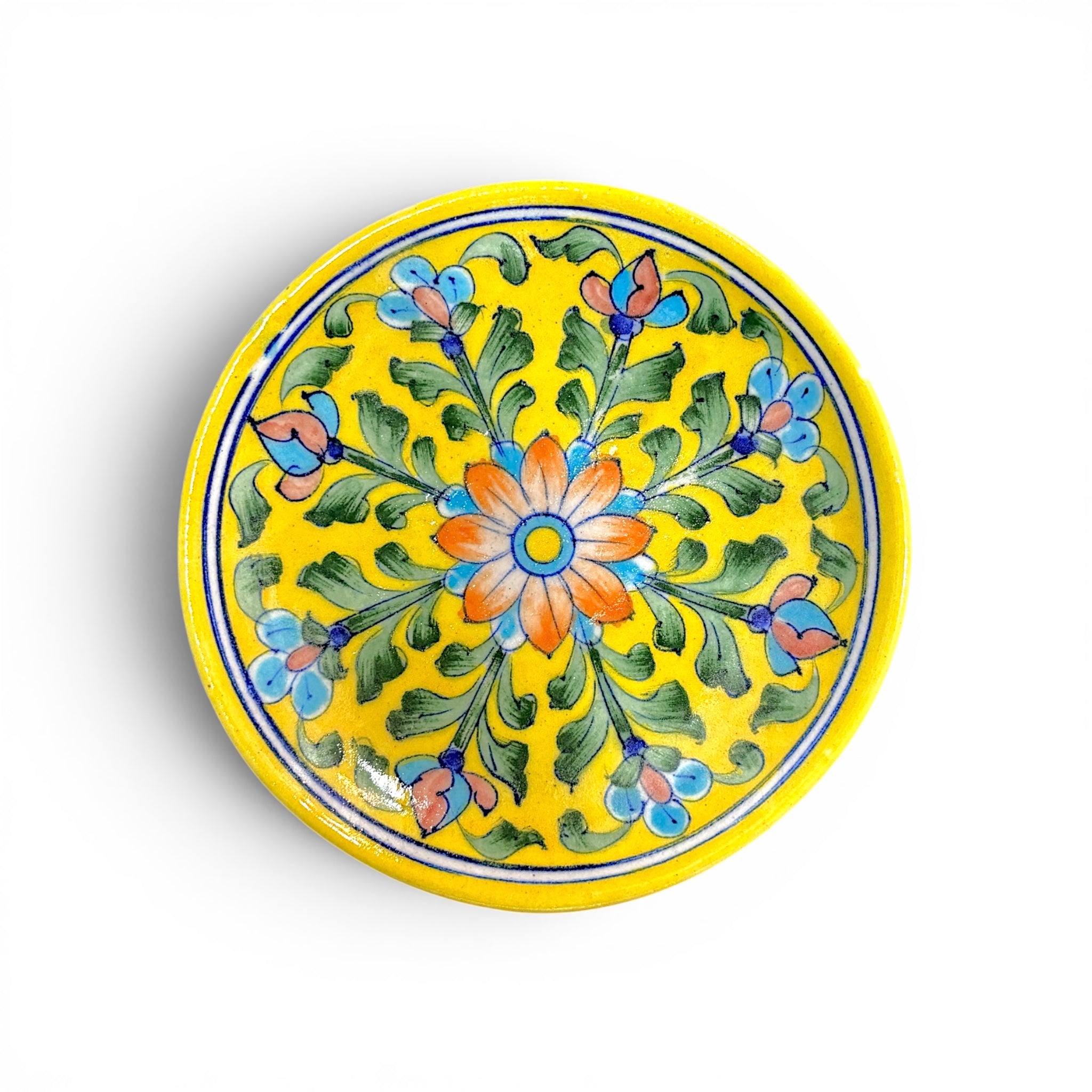Blue Pottery Wall Hanging Plate (Set of 6)