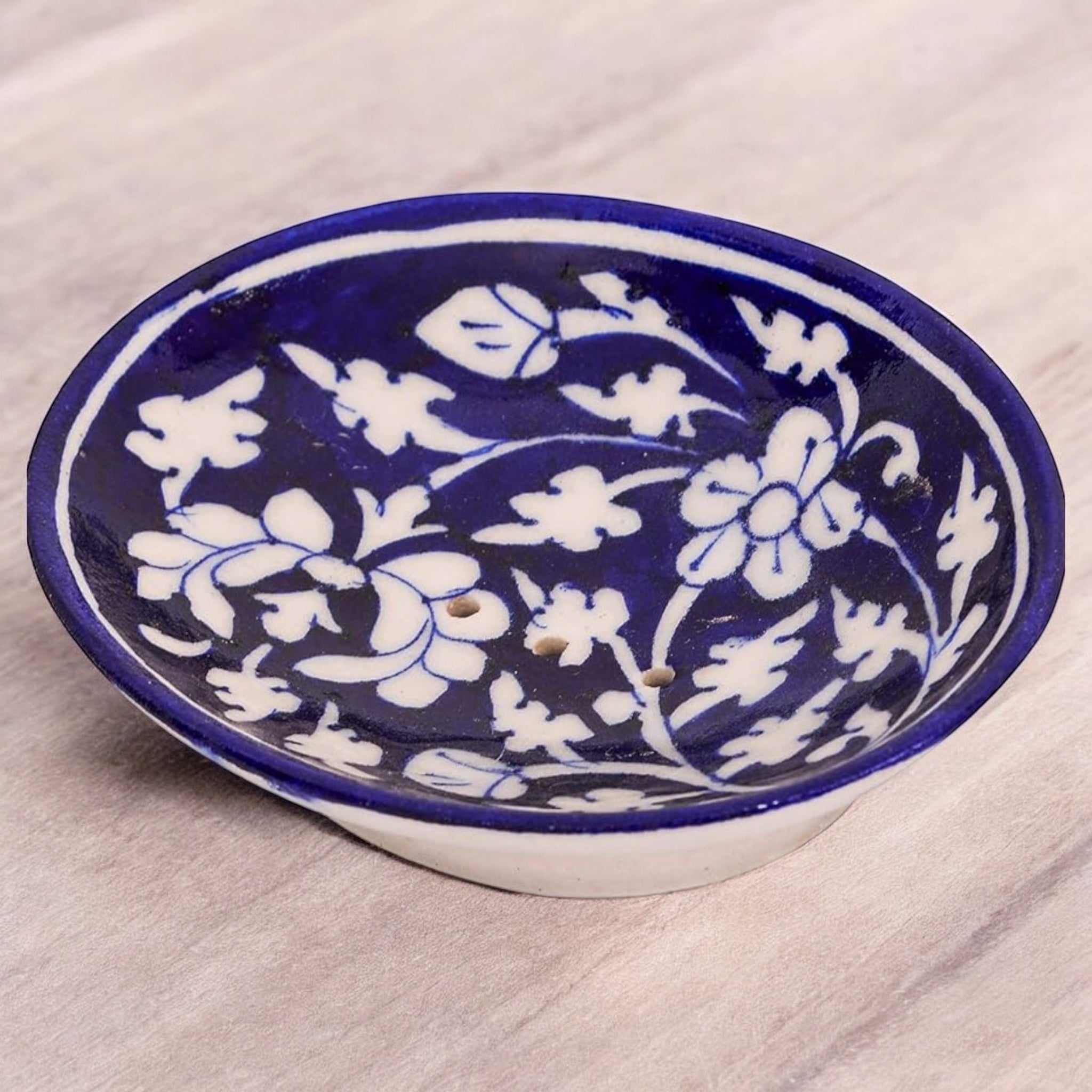 Blue Pottery Soapdish