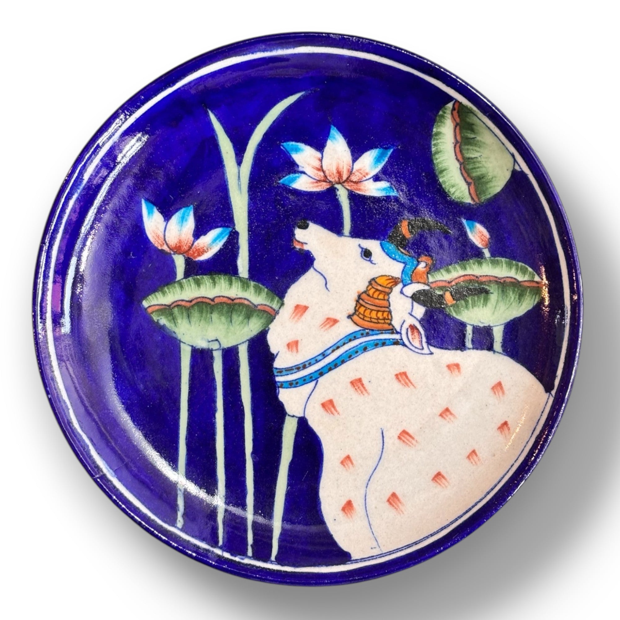 Handmade Cow Design 8 inch wall Plate
