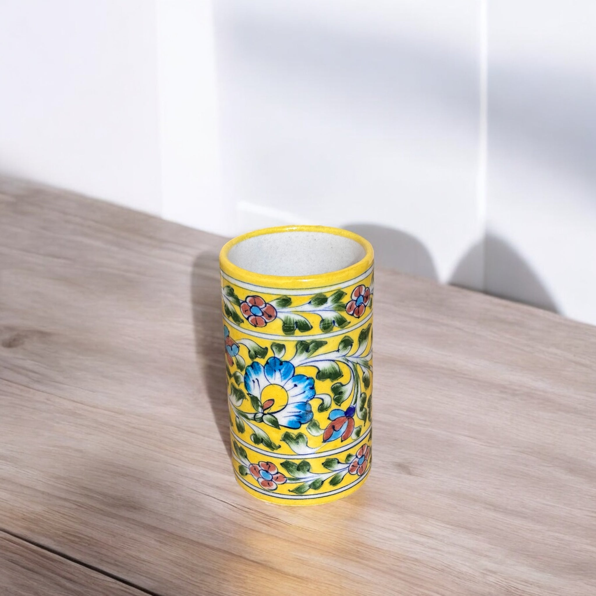 Blue Pottery Pen Stand