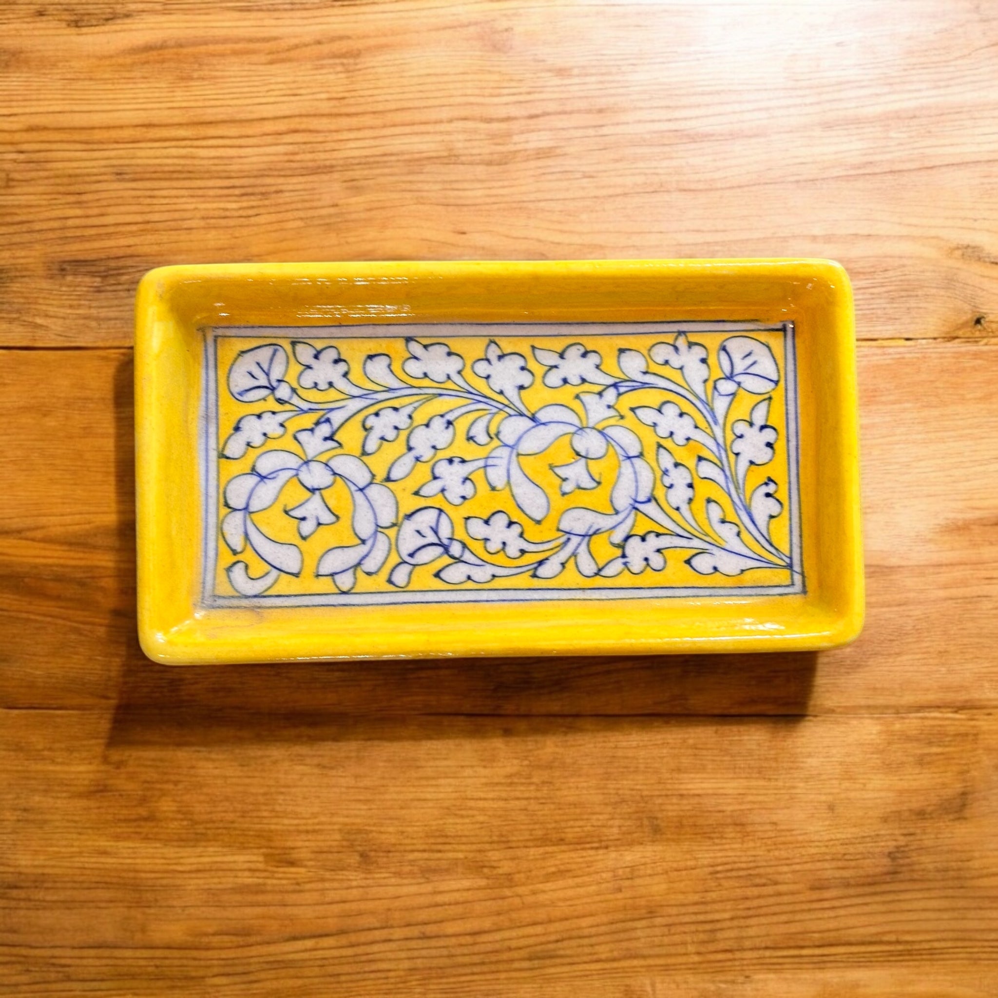 Blue Pottery Serving Tray