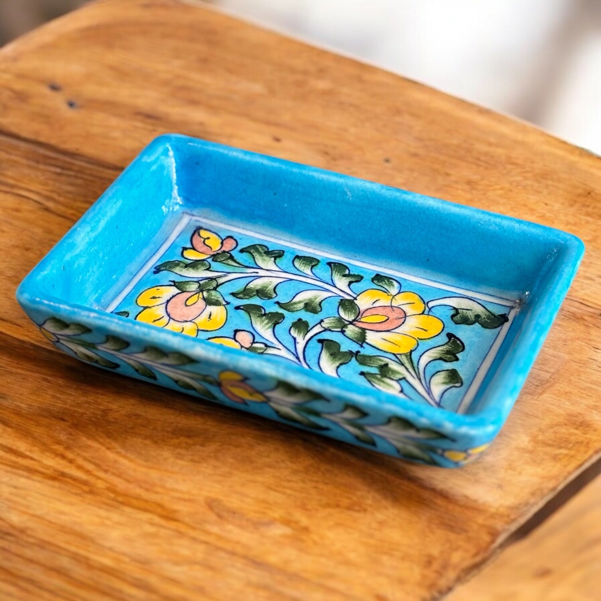 Blue Pottery Serving Tray