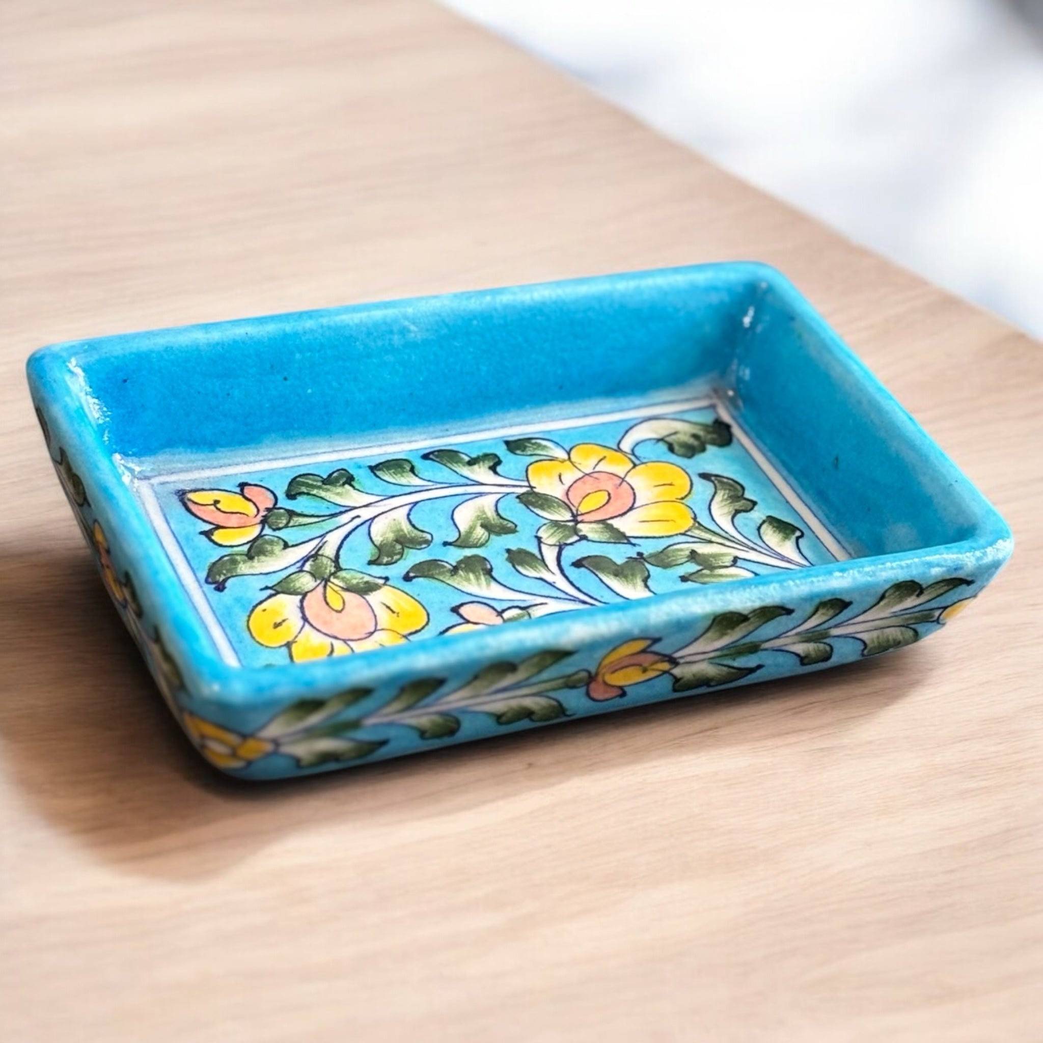Blue Pottery Serving Tray