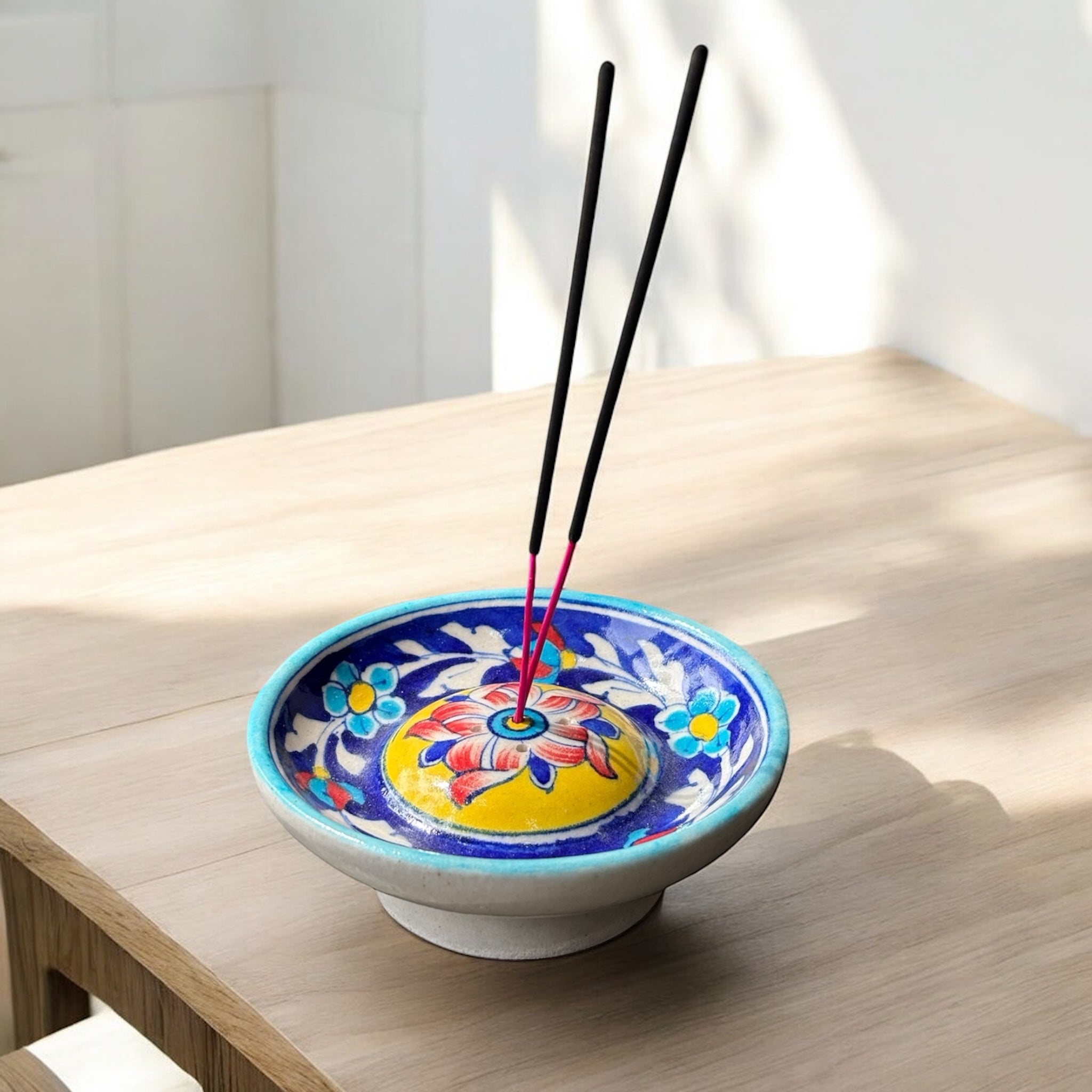 Blue Pottery Incense Stick Holder