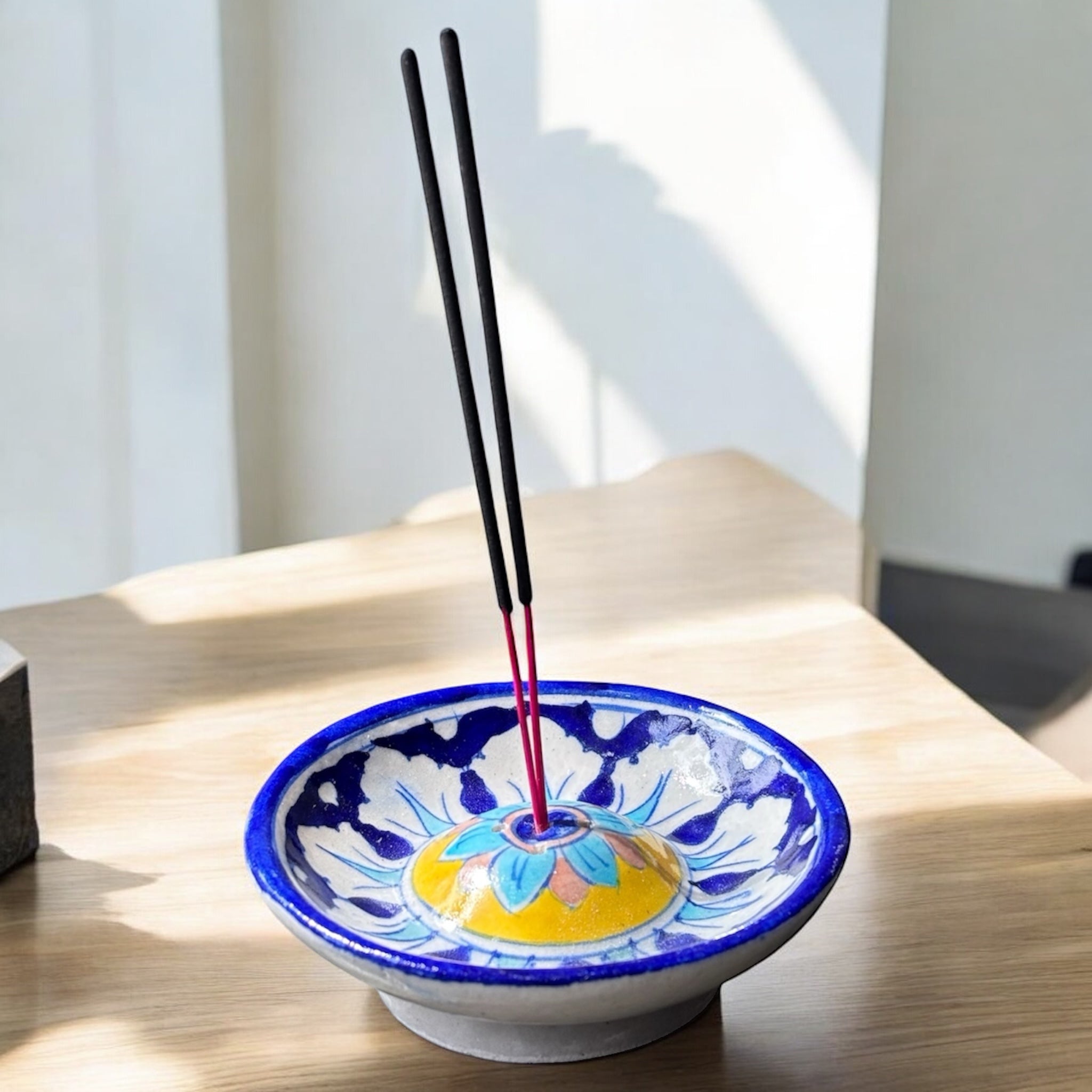 Blue Pottery Incense Stick Holder