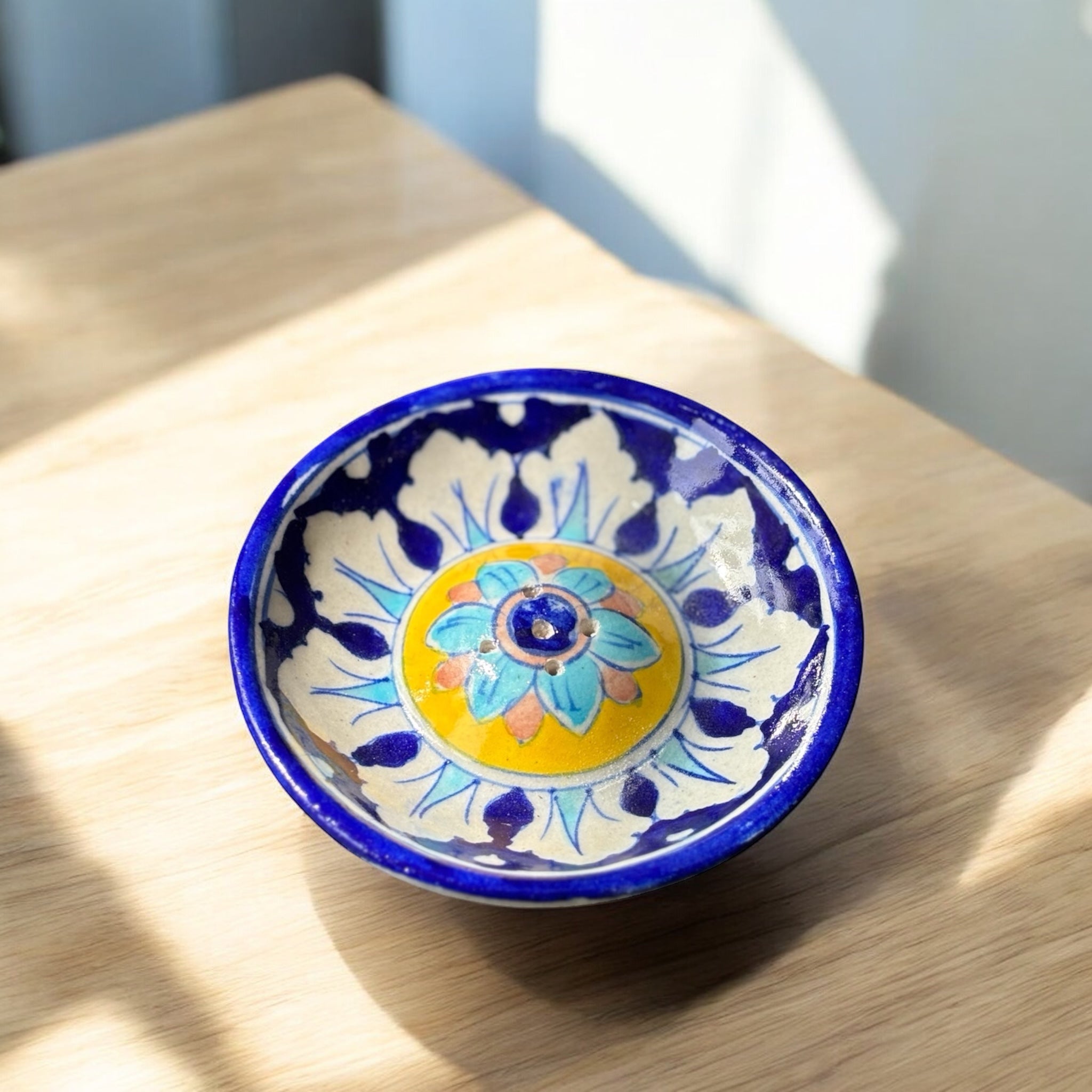 Blue Pottery Incense Stick Holder