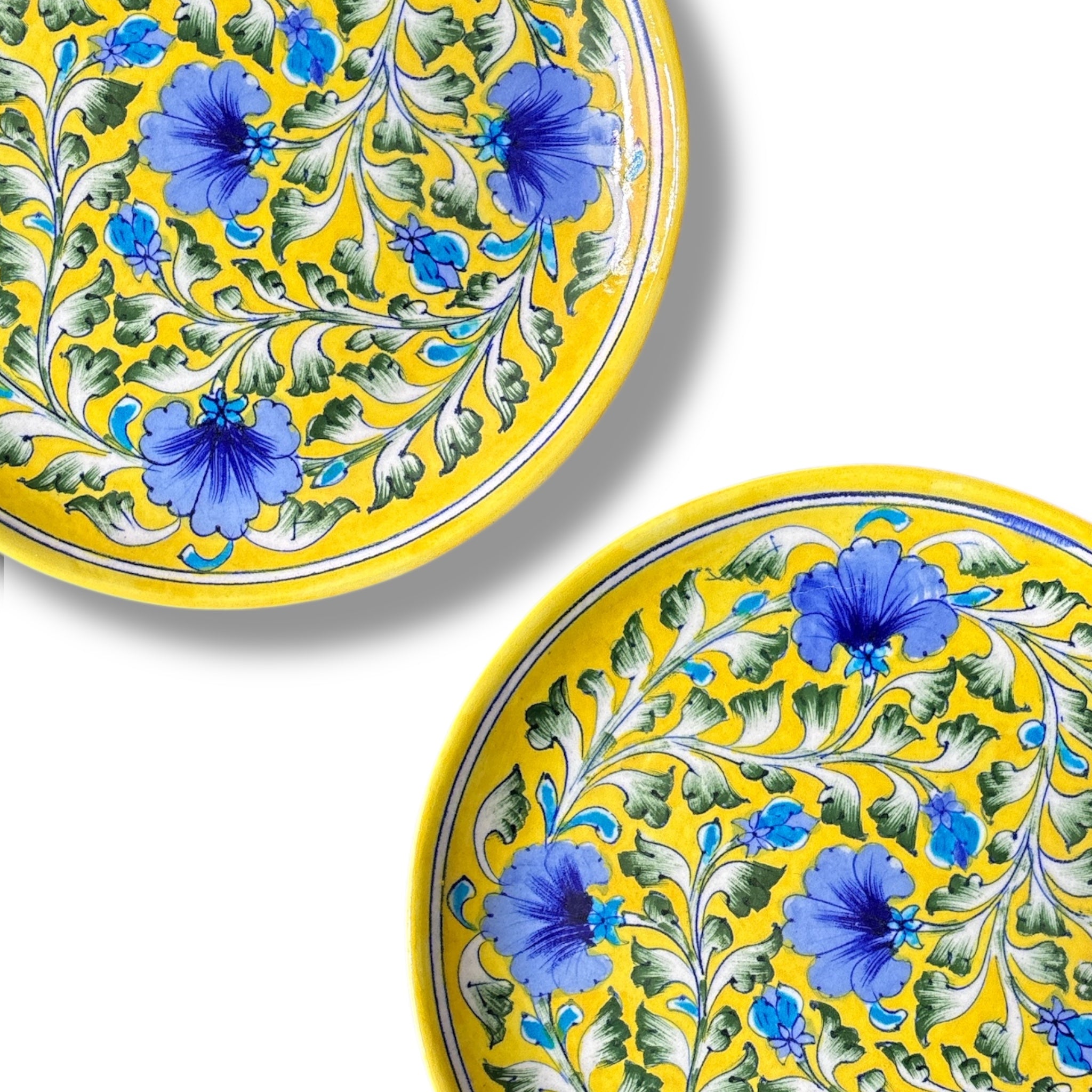 10 Inch Blue Pottery Wall Hanging Plate
