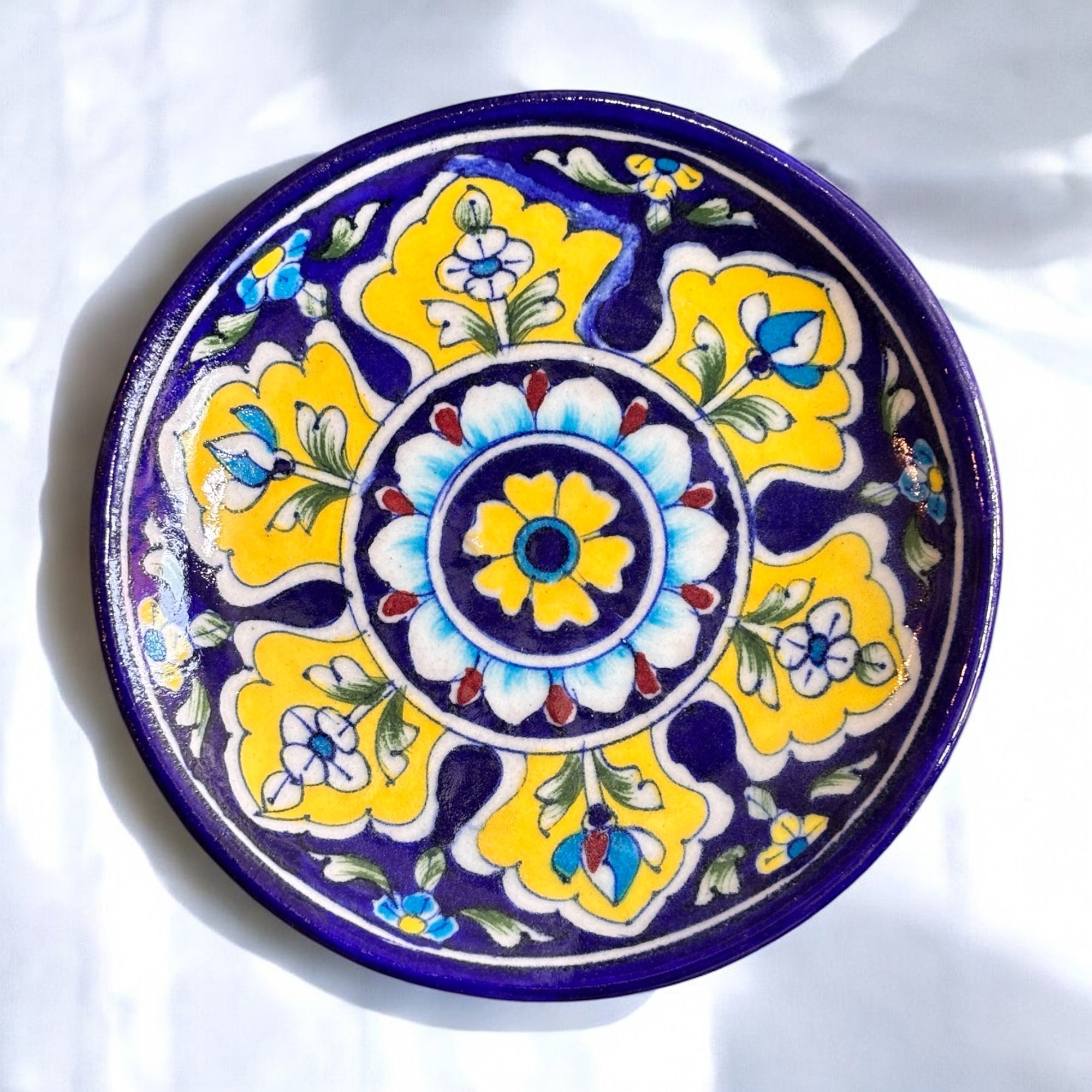 6 Inch Blue Pottery Plate