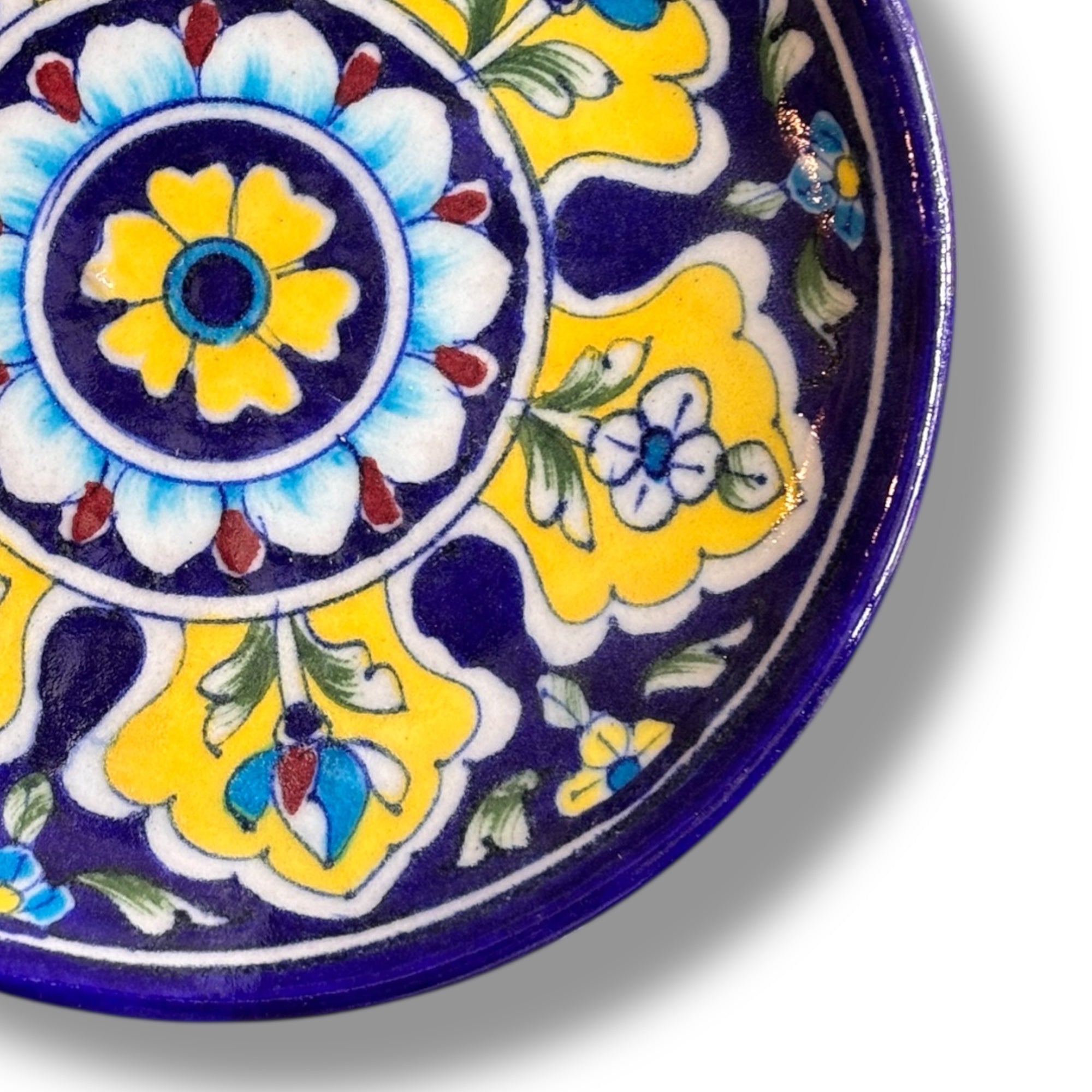 6 Inch Blue Pottery Plate