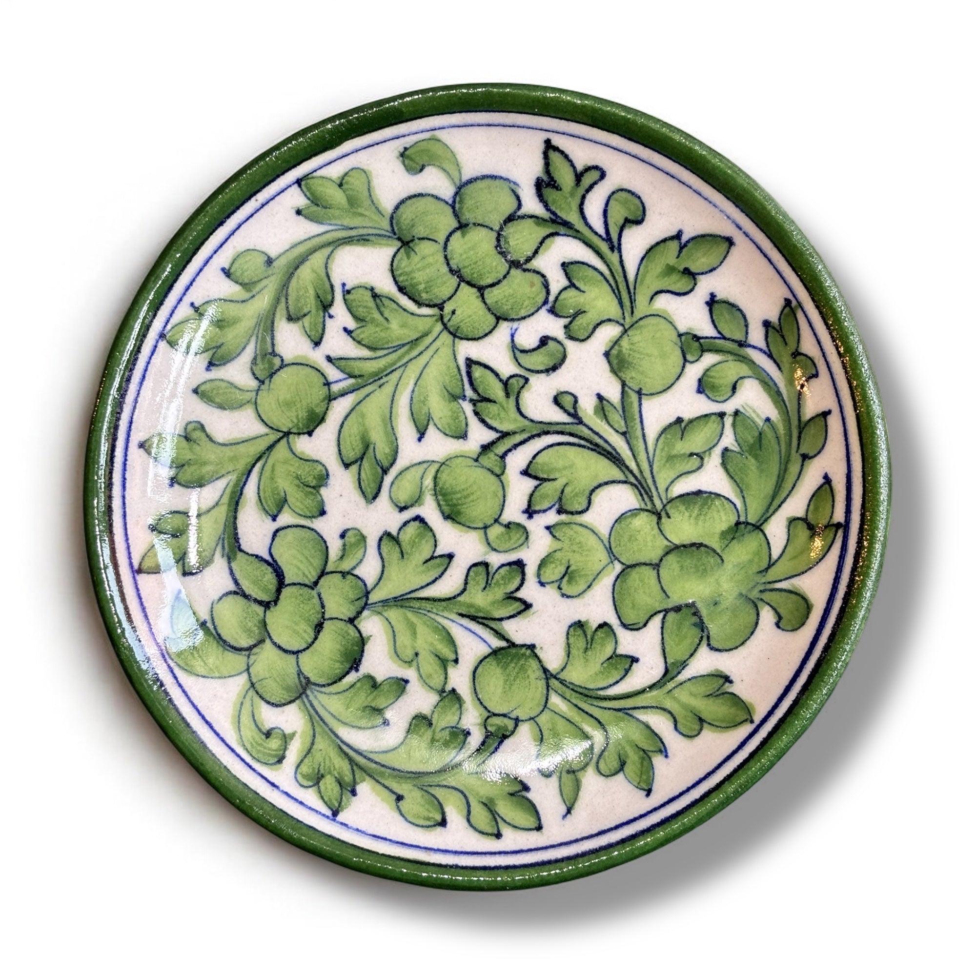 6 Inch Blue Pottery Plate