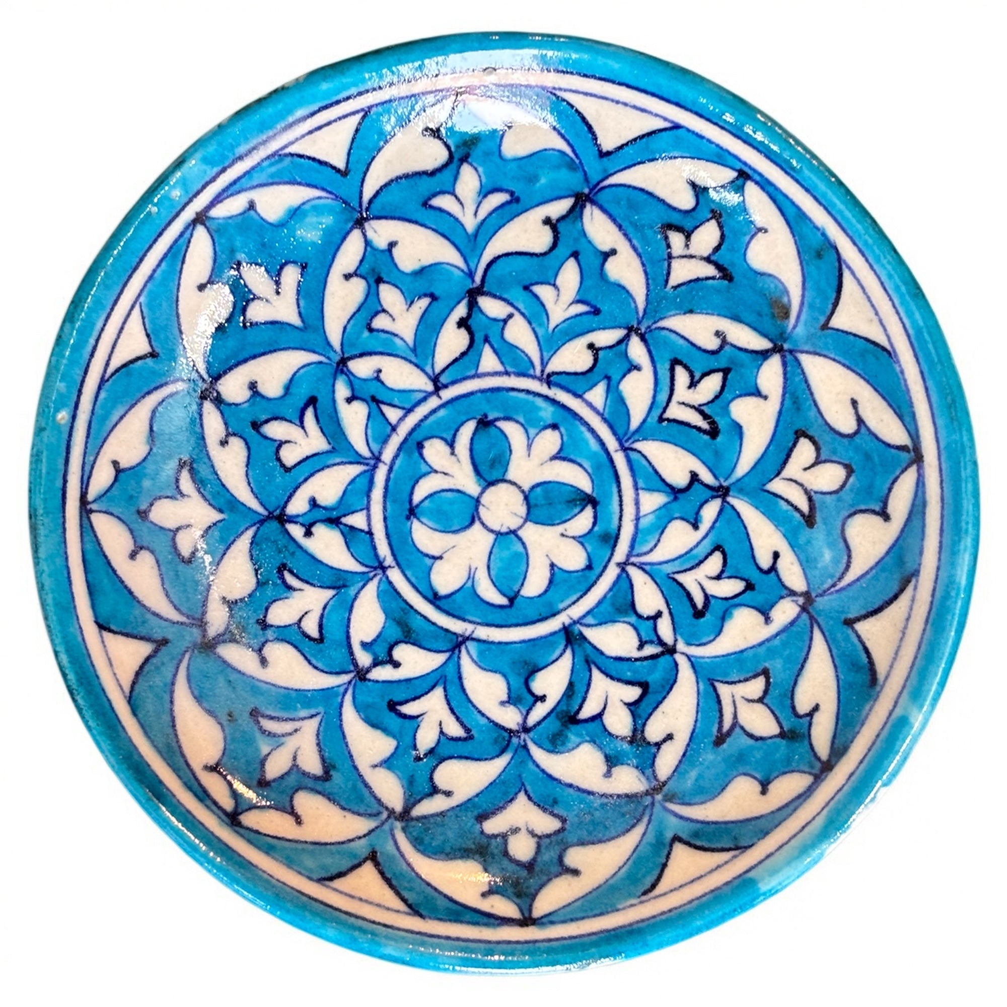 6 Inch Blue Pottery Plate
