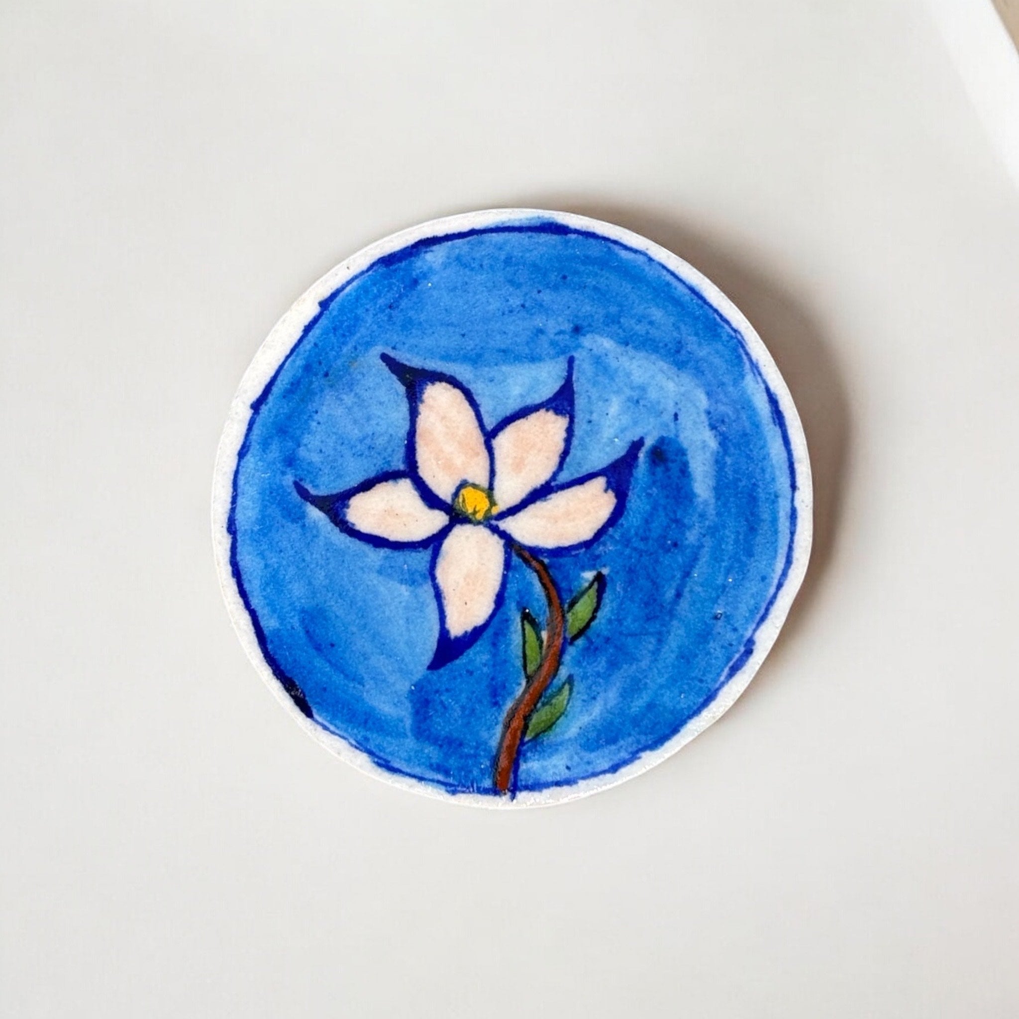 Blue Pottery Coaster (Set Of 6)
