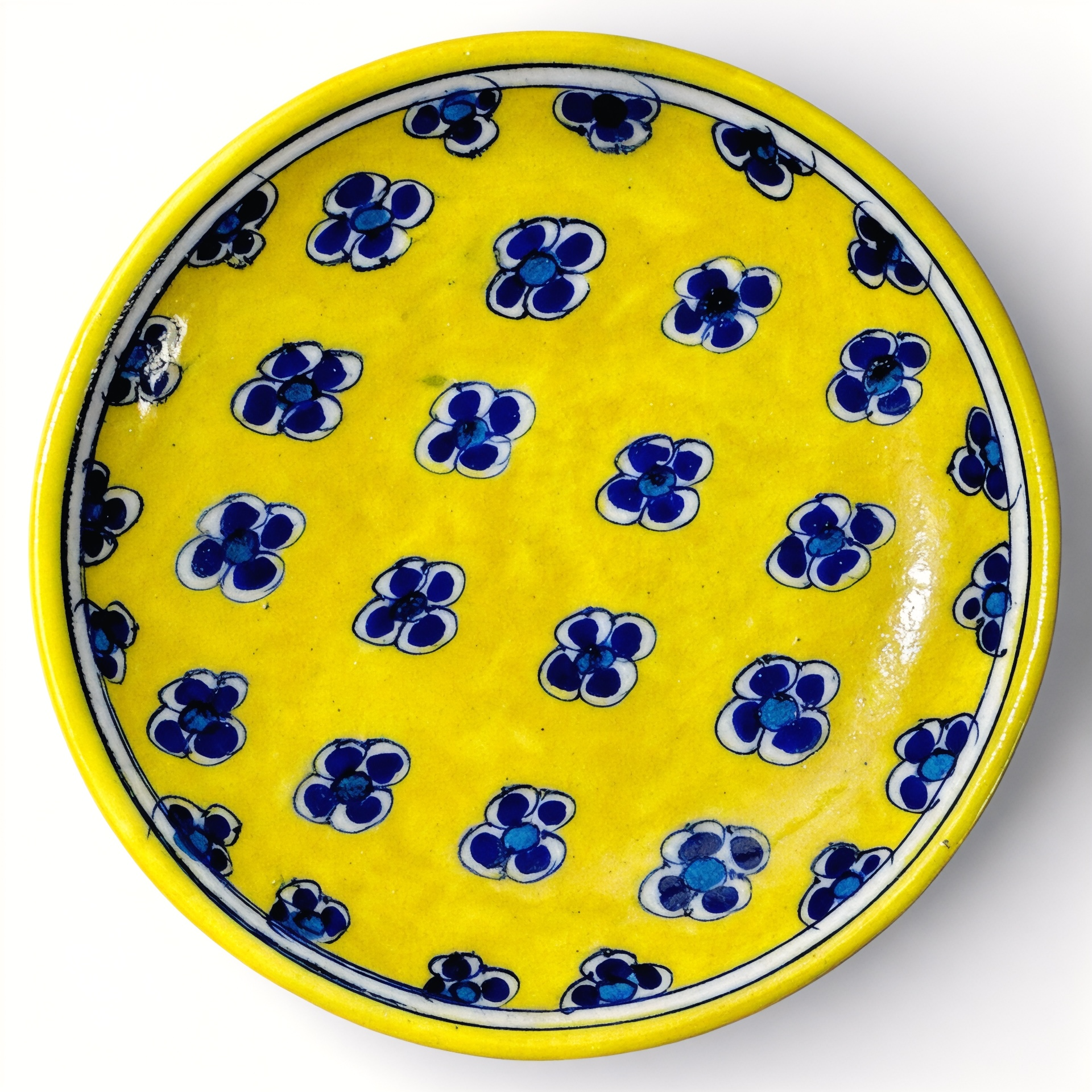 6 Inch Blue Pottery Plate