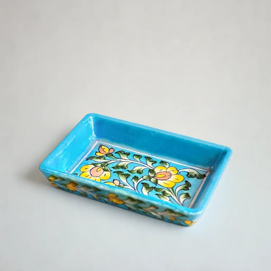 Blue Pottery Serving Tray