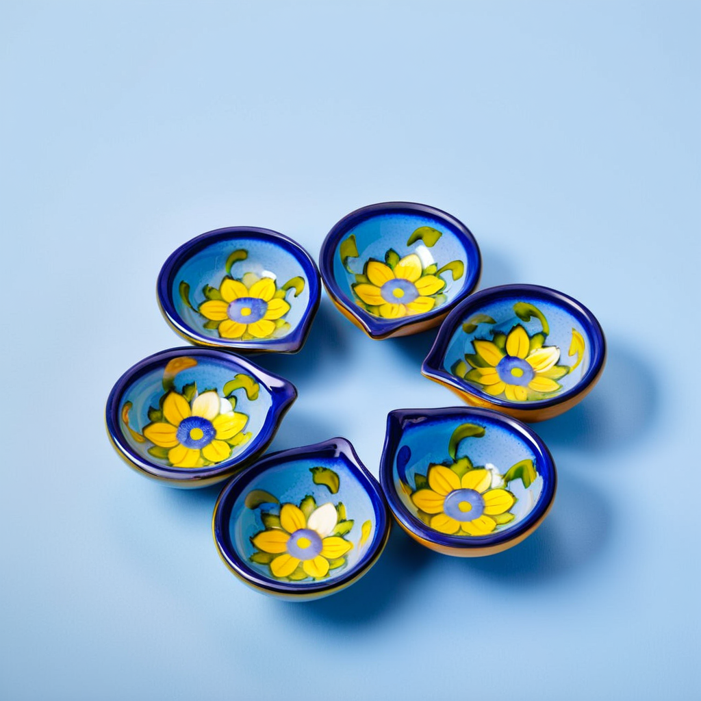 Blue Pottery Diya