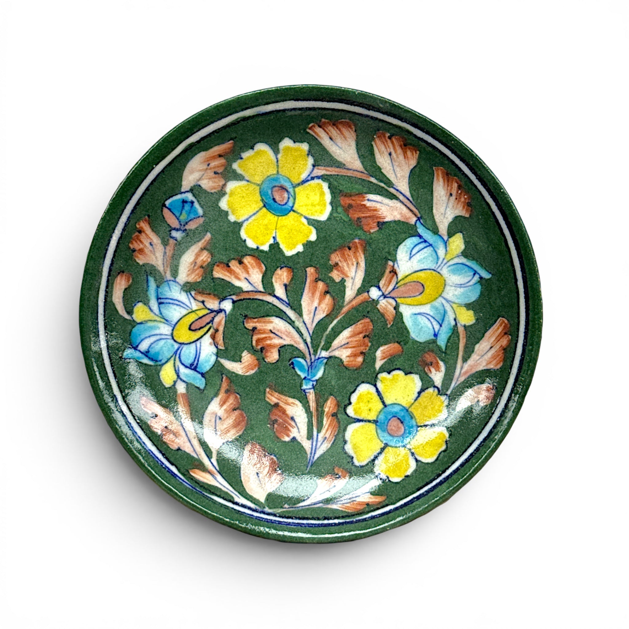 Blue Pottery Wall Hanging Plates (Set of 5)