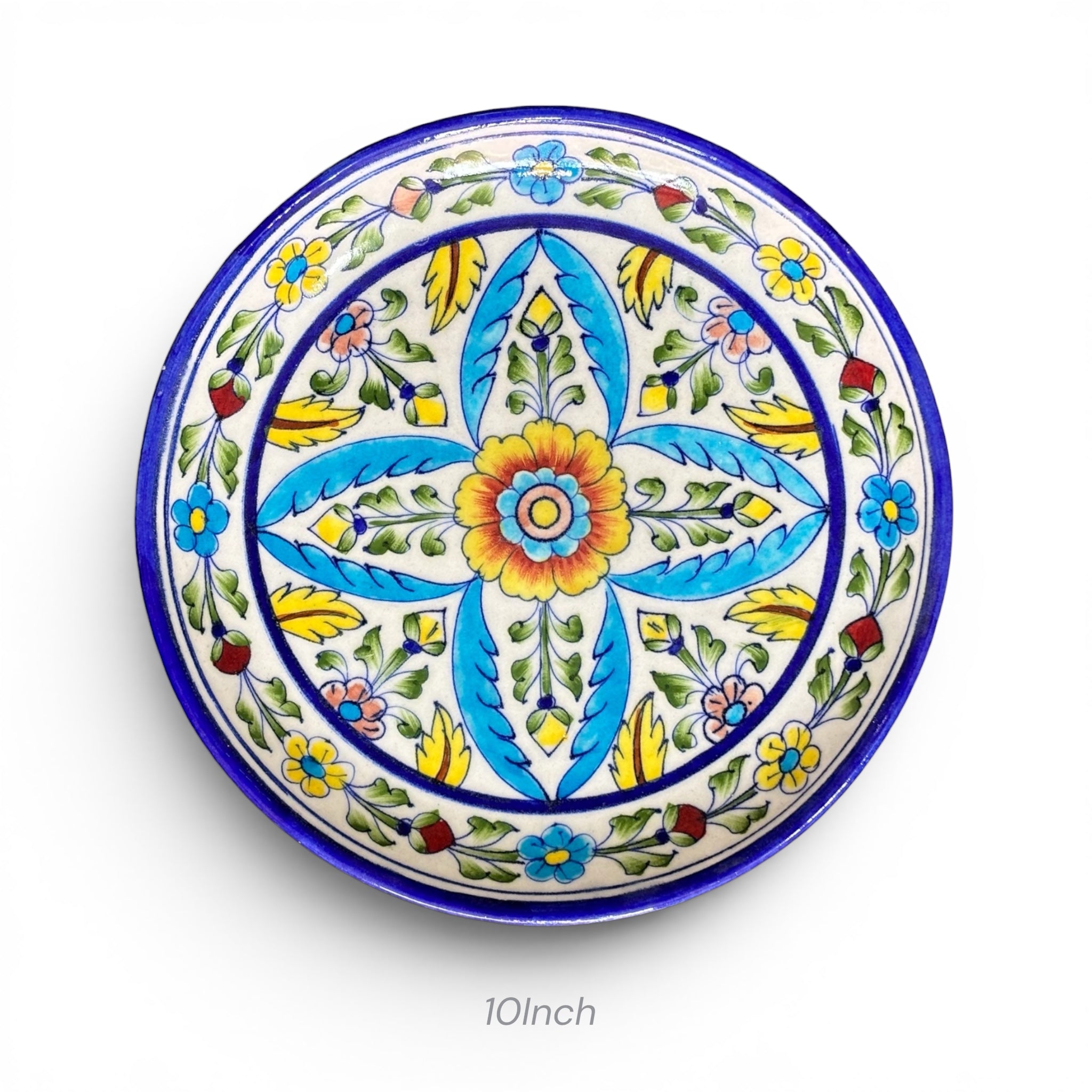 Blue Pottery Plate 10inch (Set Of 3)