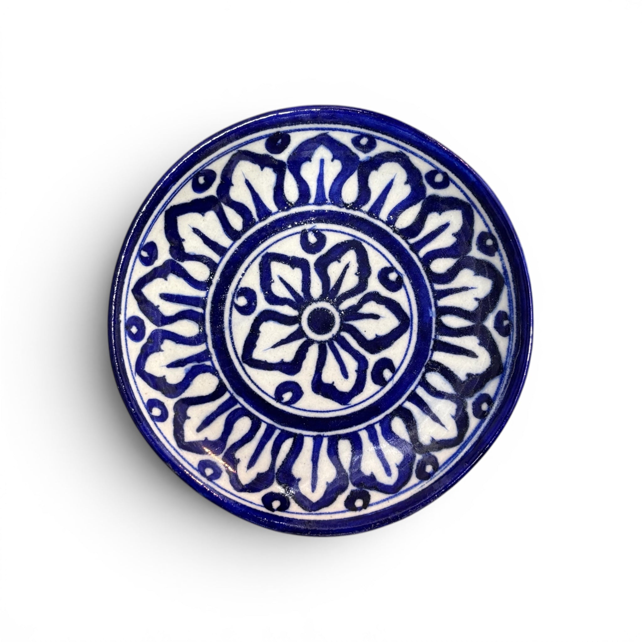 Blue Pottery Wall Hanging Plate (Set of 6)