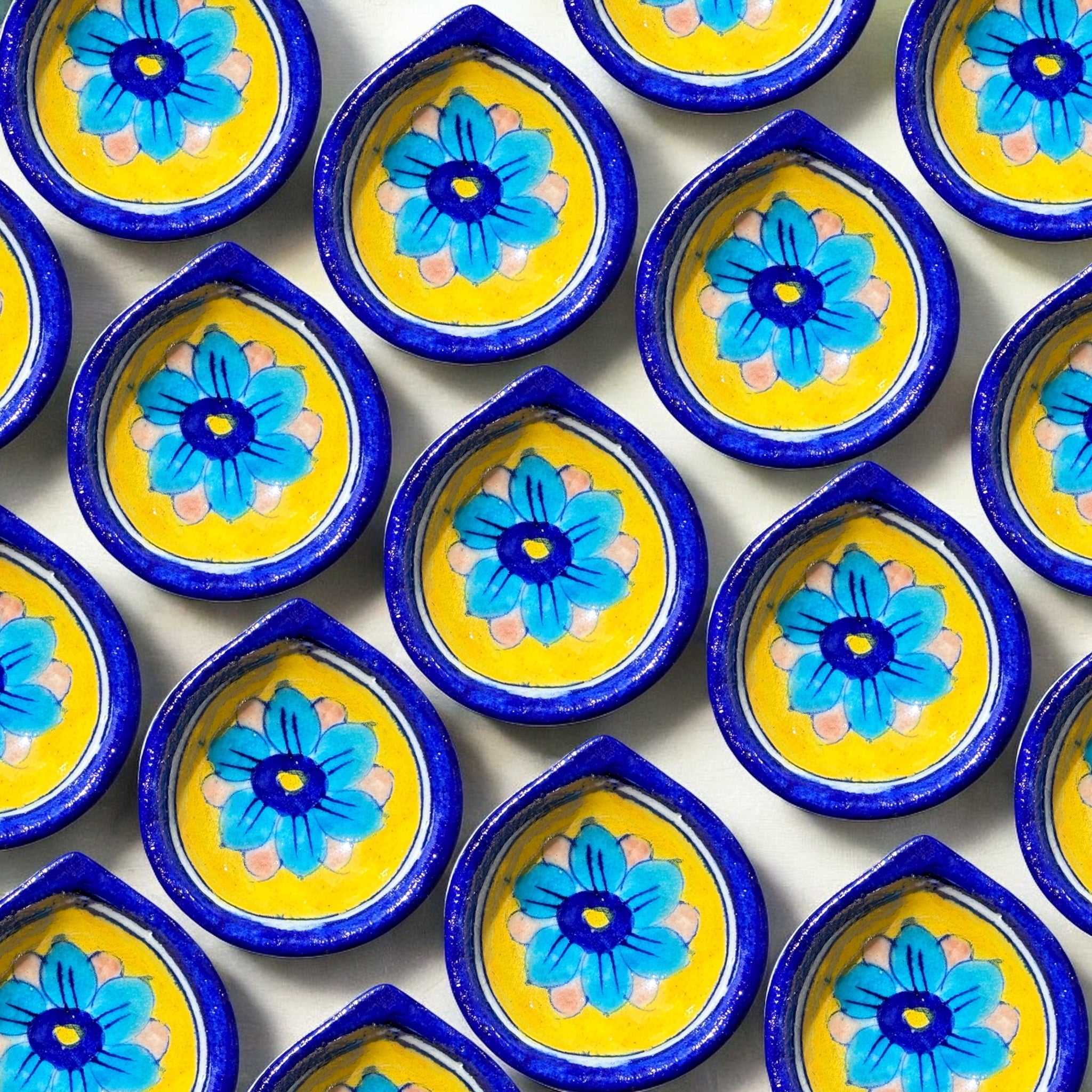 Blue Pottery Diya's Set of 10
