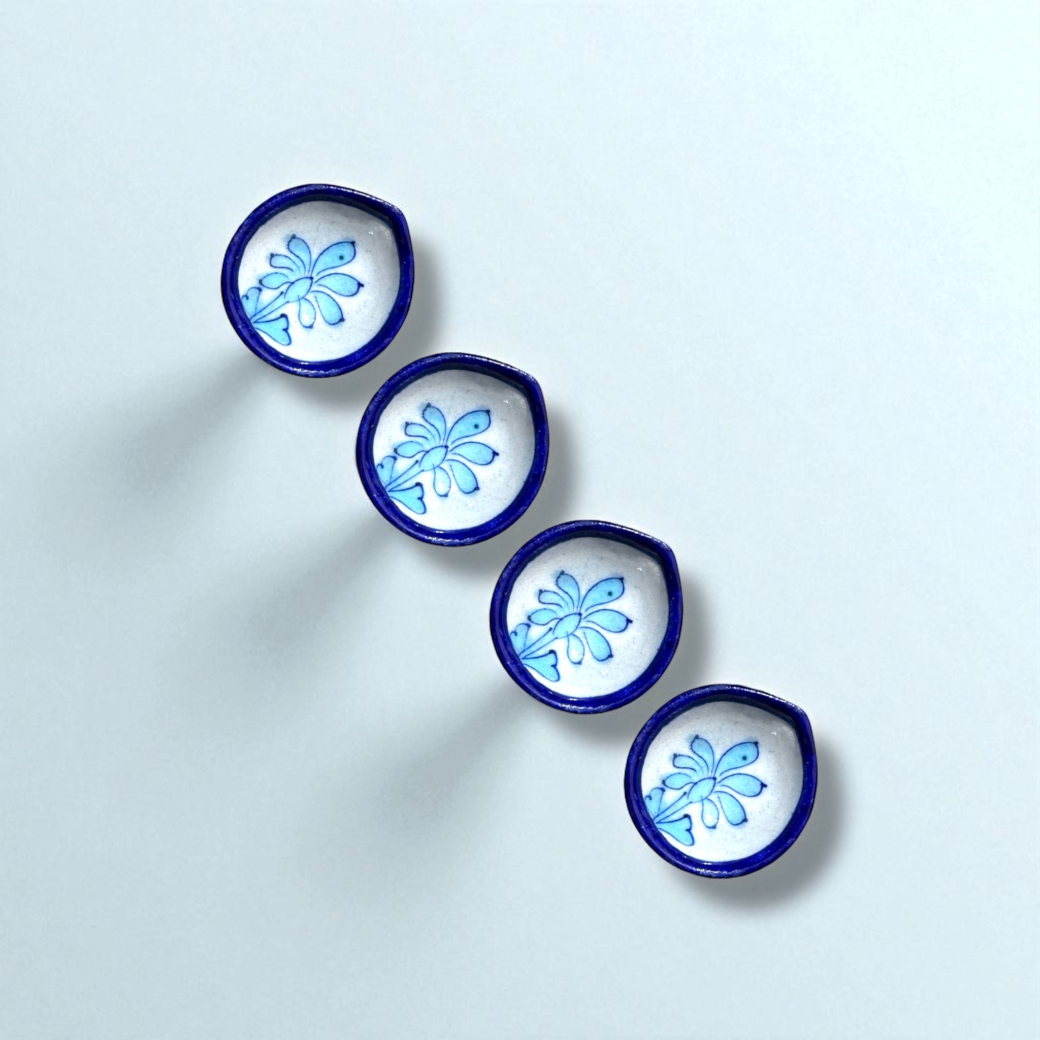 Blue Pottery Diya Set of (10)