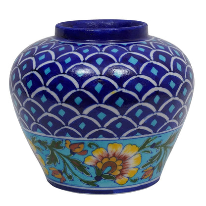 Blue Pottery Handmade Flower Vase