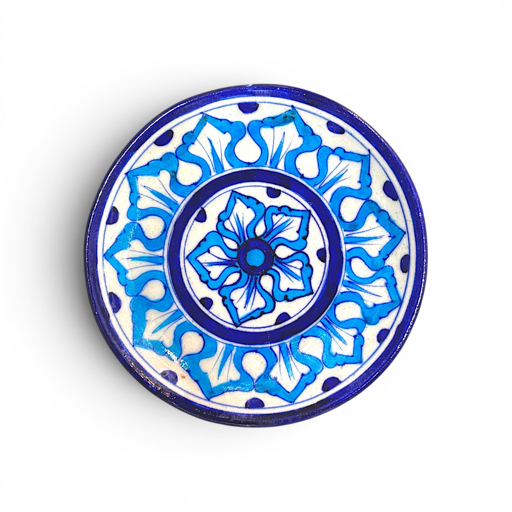 Blue Pottery Wall Hanging Plate (Set of 6)