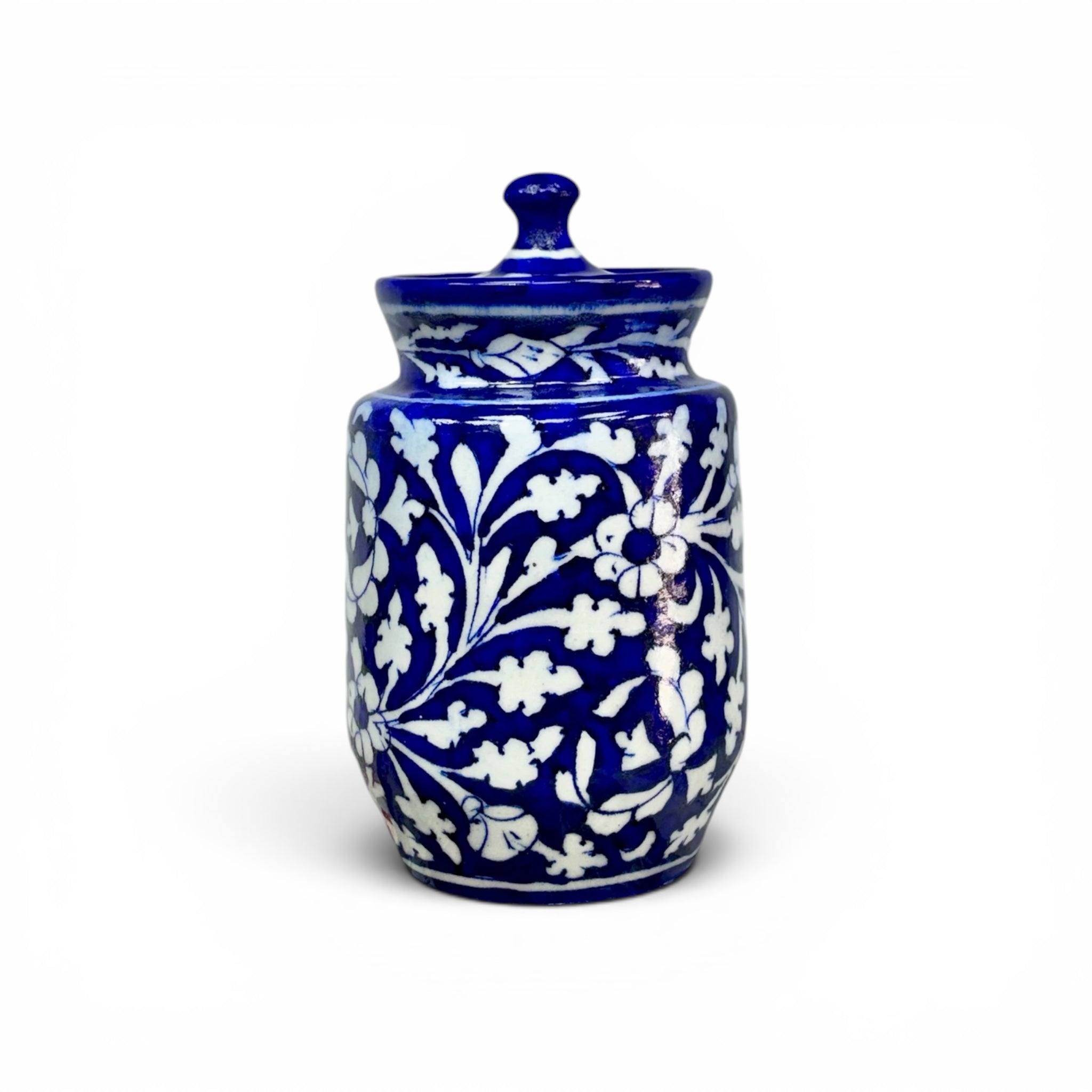 Premium Handmade Blue Pottery Storage Jar – 370 ml | Jaipur Pottery