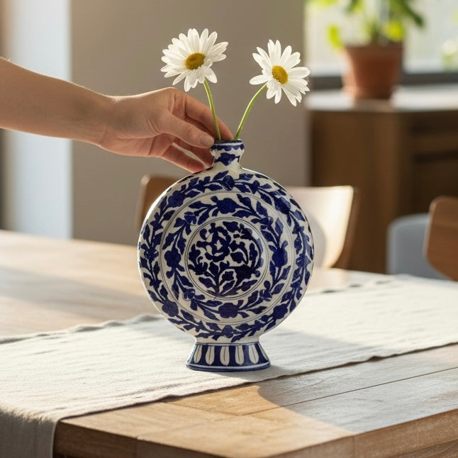 Blue Pottery T-vase