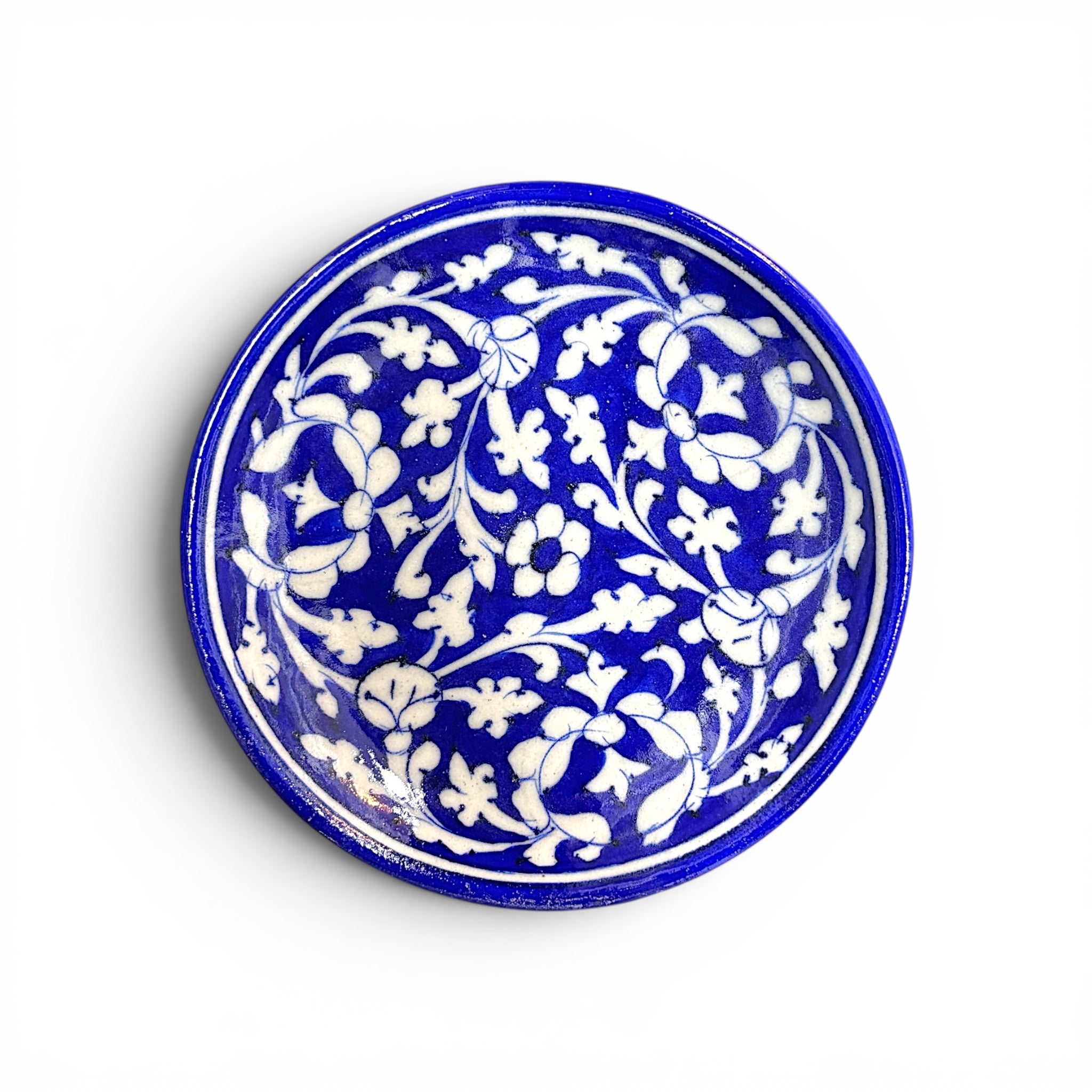 Blue Pottery Wall Hanging Plates (Set of 5)