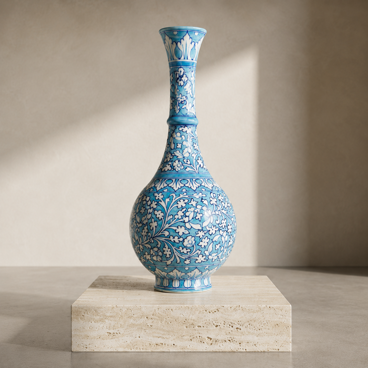 Blue and white floral Jaipur Blue Pottery Vase for home decor