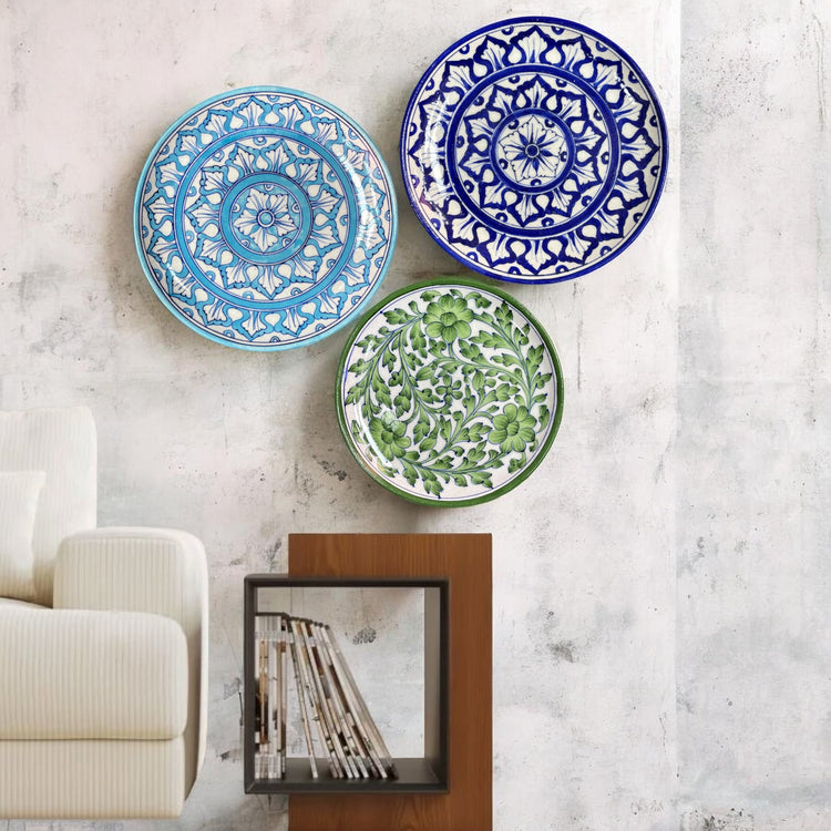 Blue Pottery Wall Hanging (Set of 3)