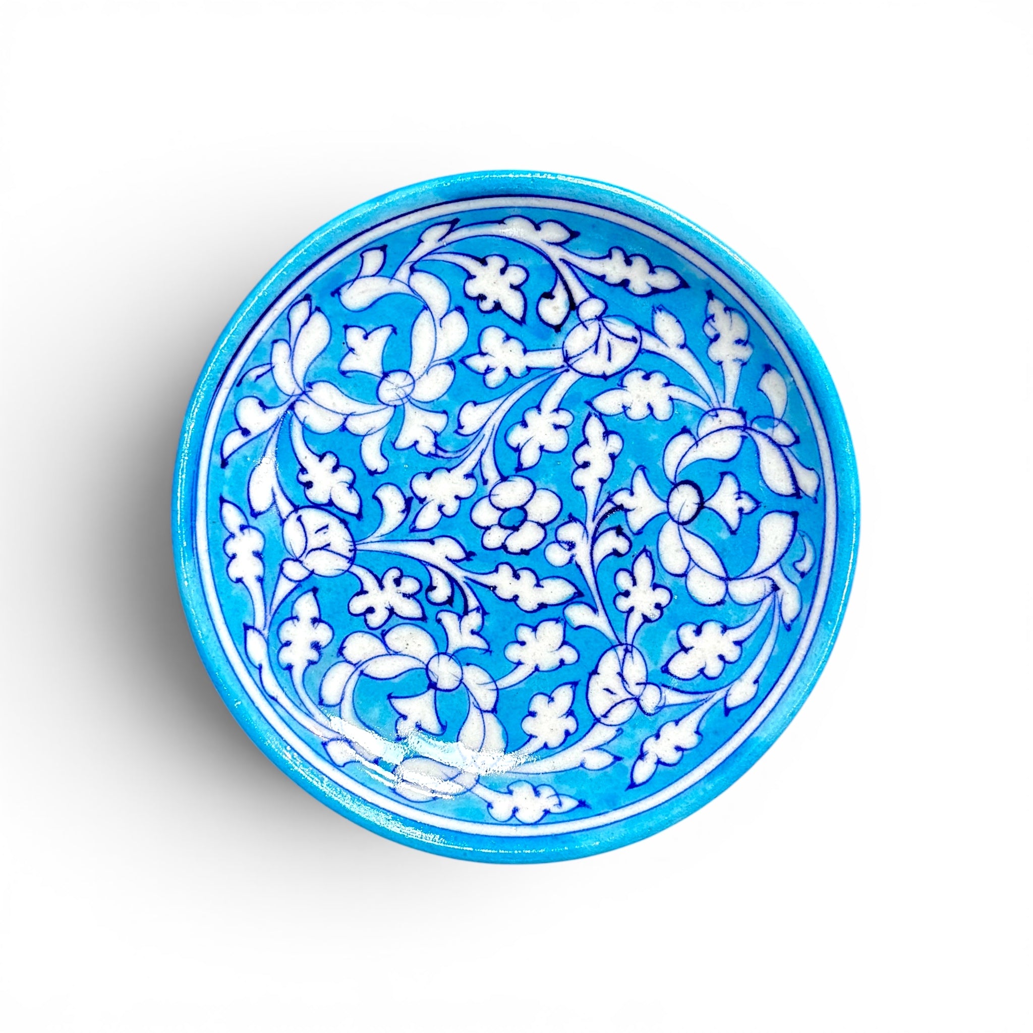 Blue Pottery Wall Hanging Plates (Set of 5)