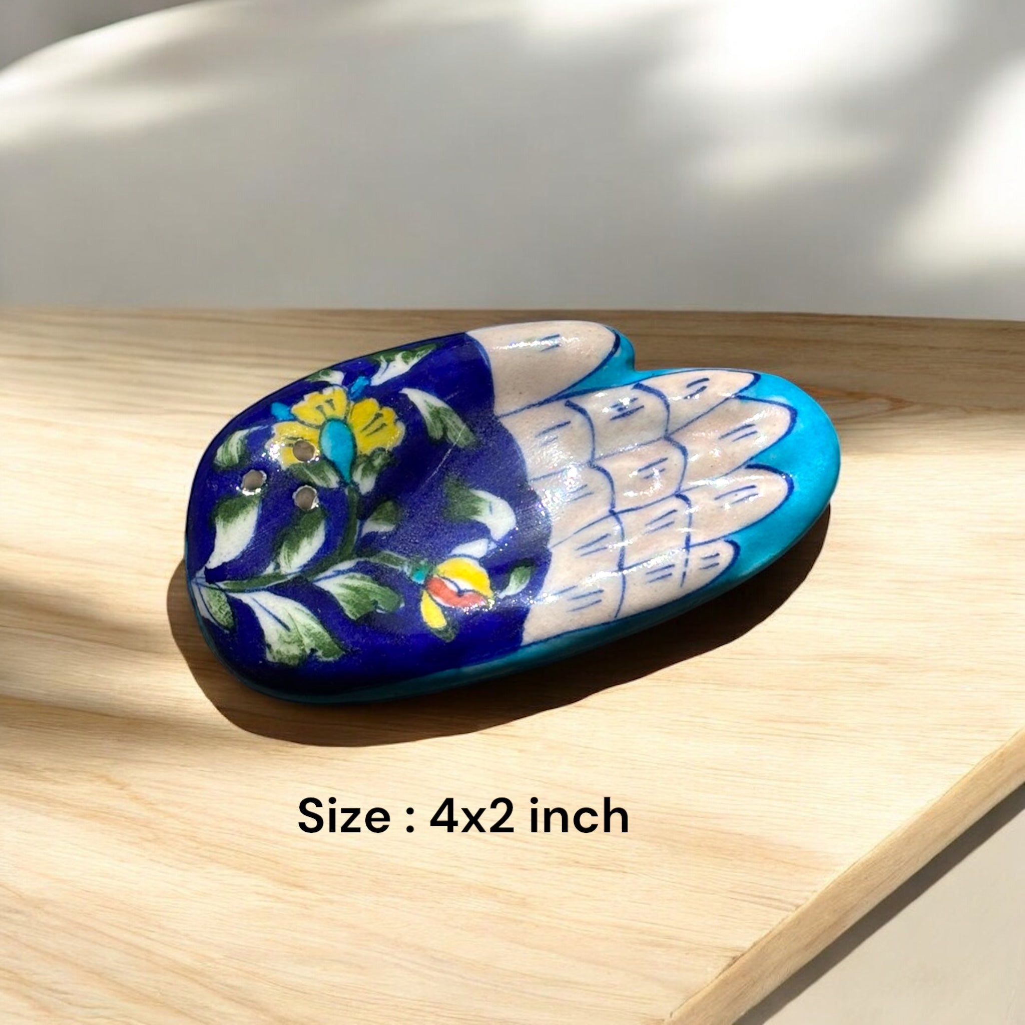 Blue Pottery Incense Stick Holder – Hand Shape