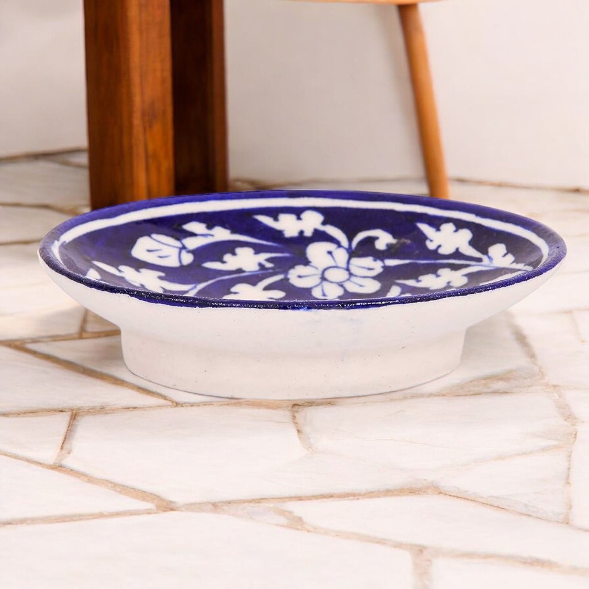 Blue Pottery Soapdish