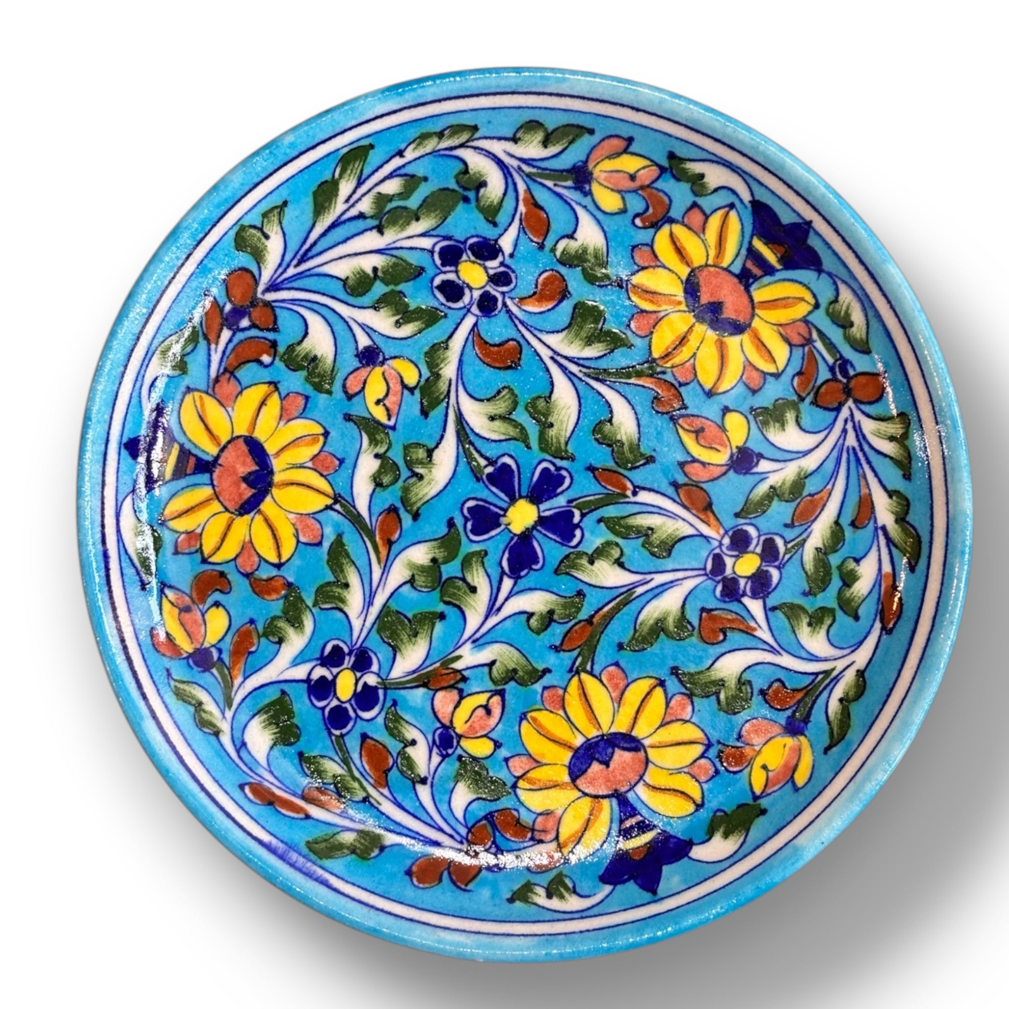 Blue Pottery 8 inch Plate