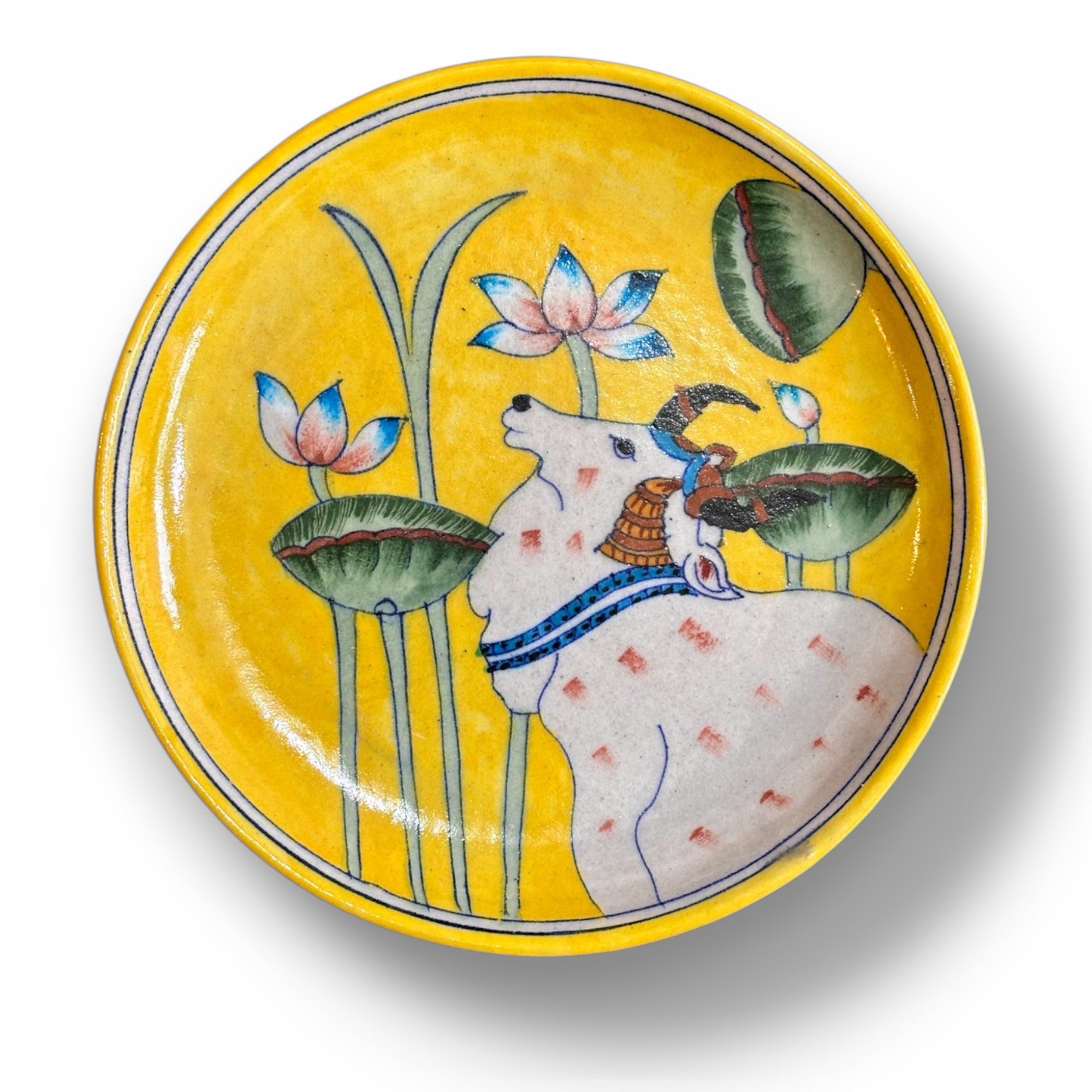 Handmade Cow Design 8 inch wall Plate