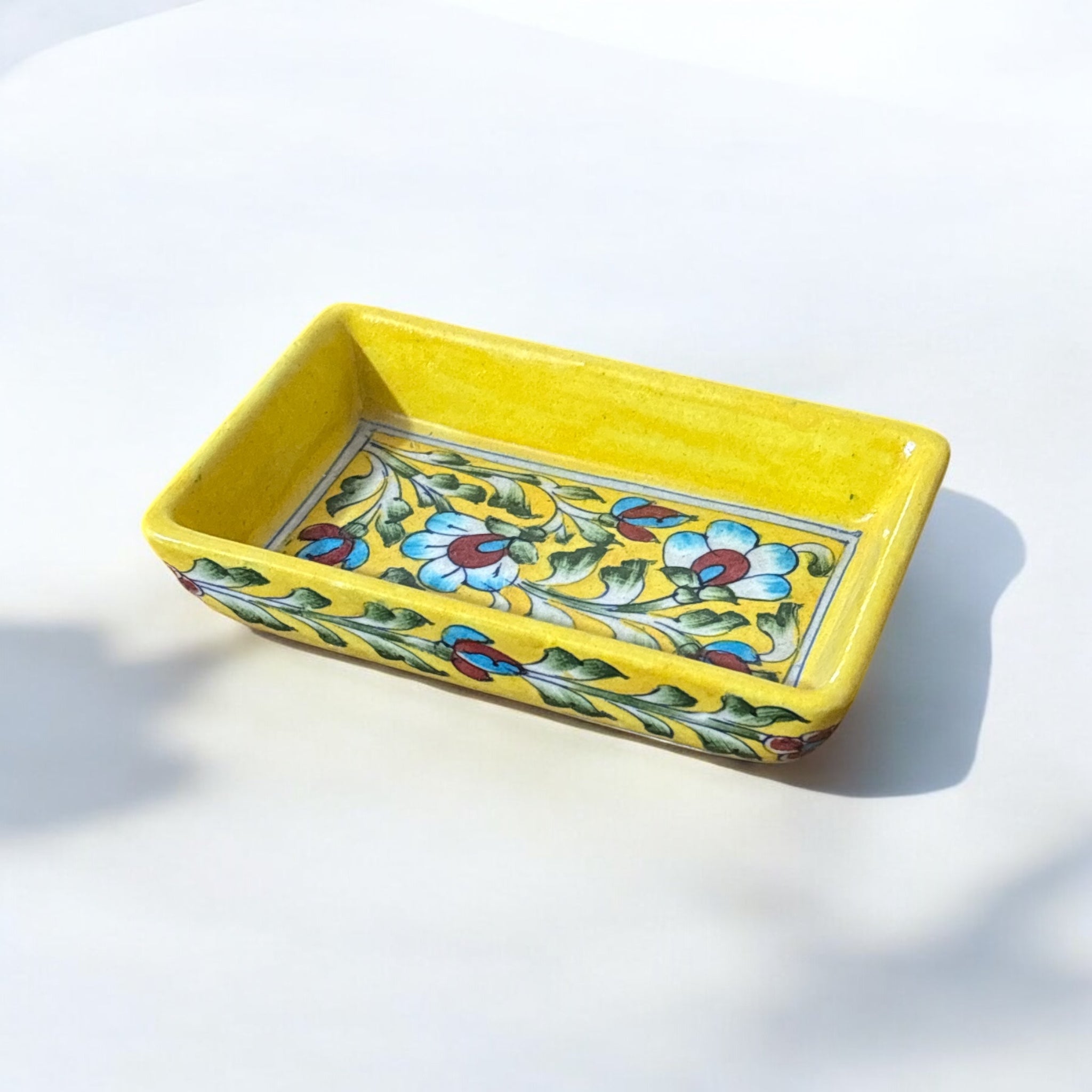 Blue Pottery Serving Tray 4x6inch